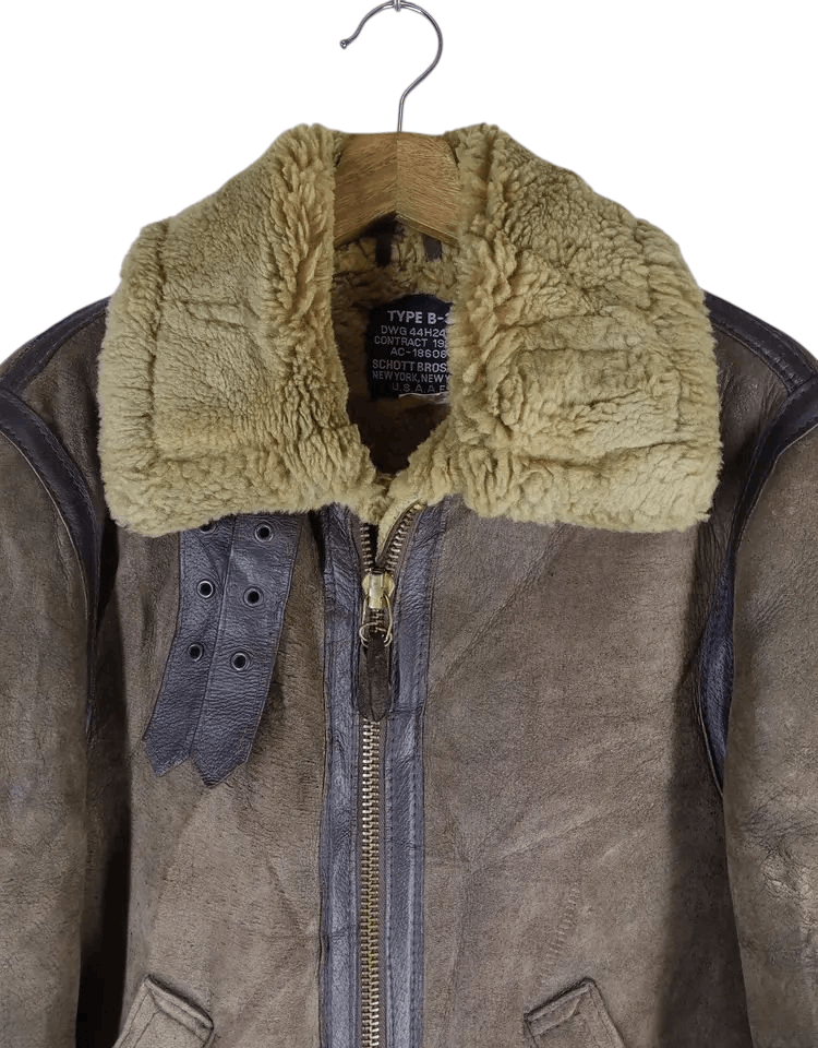 Schott Rare Vintage Schott B-3 Leather Shearling Fur Bomber Jacket Size US M / EU 48-50 / 2 - 3 Thumbnail