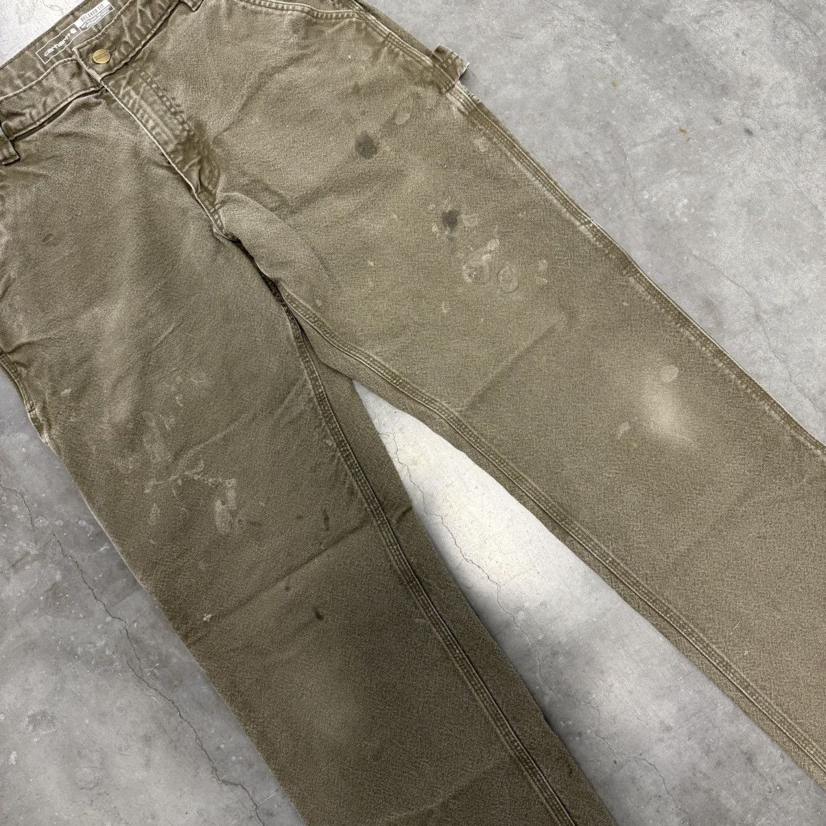Carhartt × Carhartt Wip × Vintage Vintage Carhartt Faded Distressed Olive Green Work Pants Size US 32 / EU 48 - 15 Thumbnail