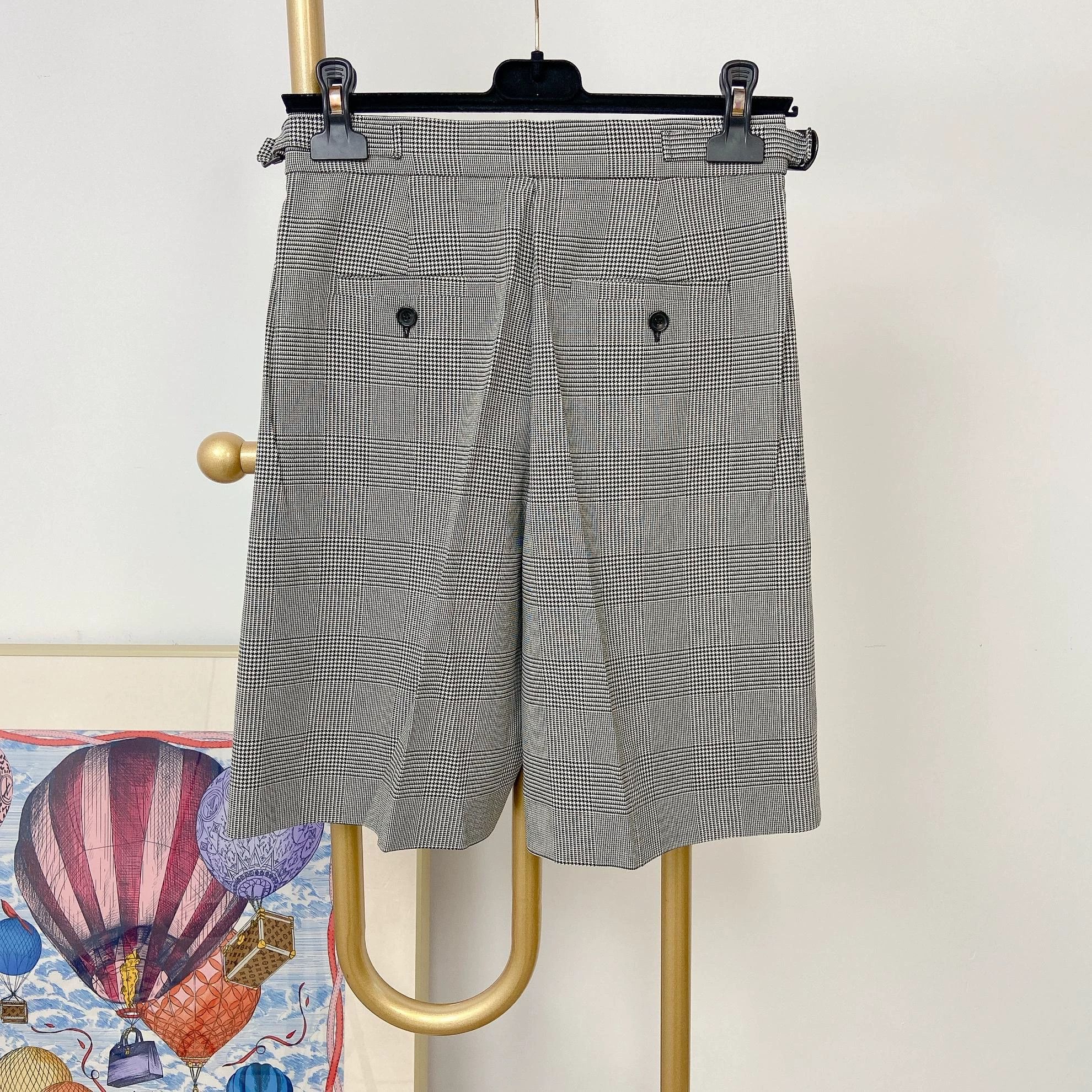 Max Mara Maxmara Gray Check Shorts F36 Size 25" / US 0 / IT 36 - 3 Thumbnail