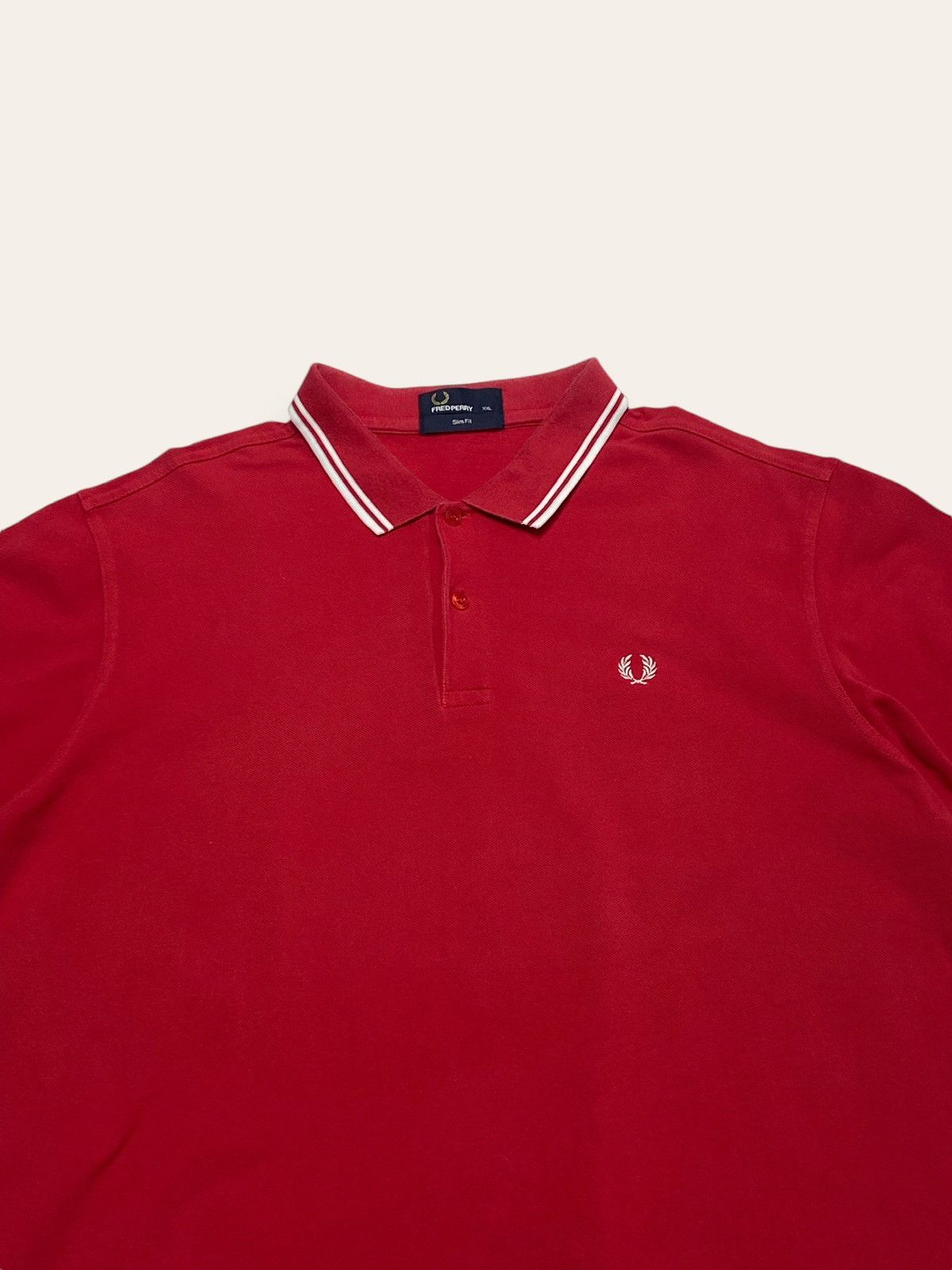 Fred Perry Vintage FRED PERRY Red Polo Shirt Small Minimalistic Logo Size US L / EU 52-54 / 3 - 2 Thumbnail