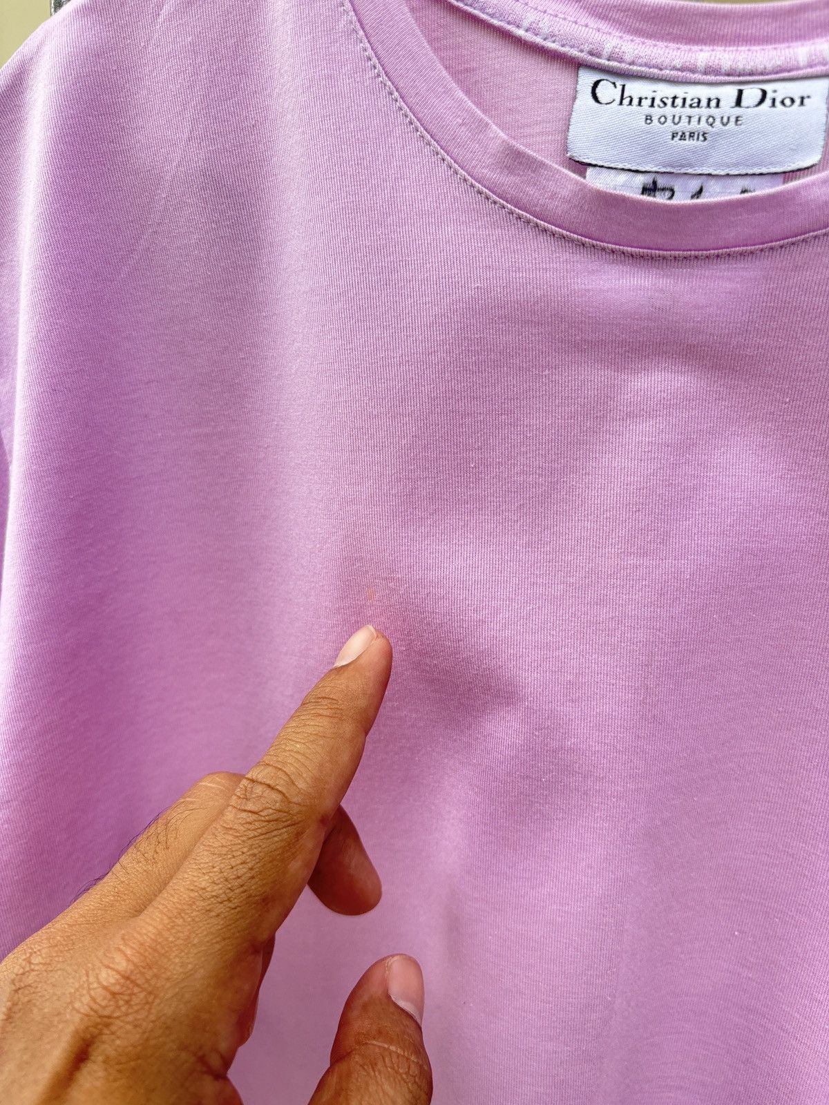 Dior Christian Dior CD embroidery logo pink tee Size S / US 4 / IT 40 - 7 Thumbnail