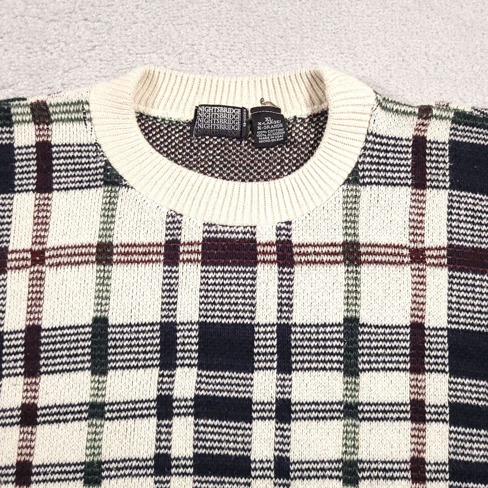 Vintage VINTAGE Knightsbridge Sweater Mens XL Knit Grandpa Cosby Y2K Plaid Made In USA Mens Sweater Size US XL / EU 56 / 4 - 3 Thumbnail