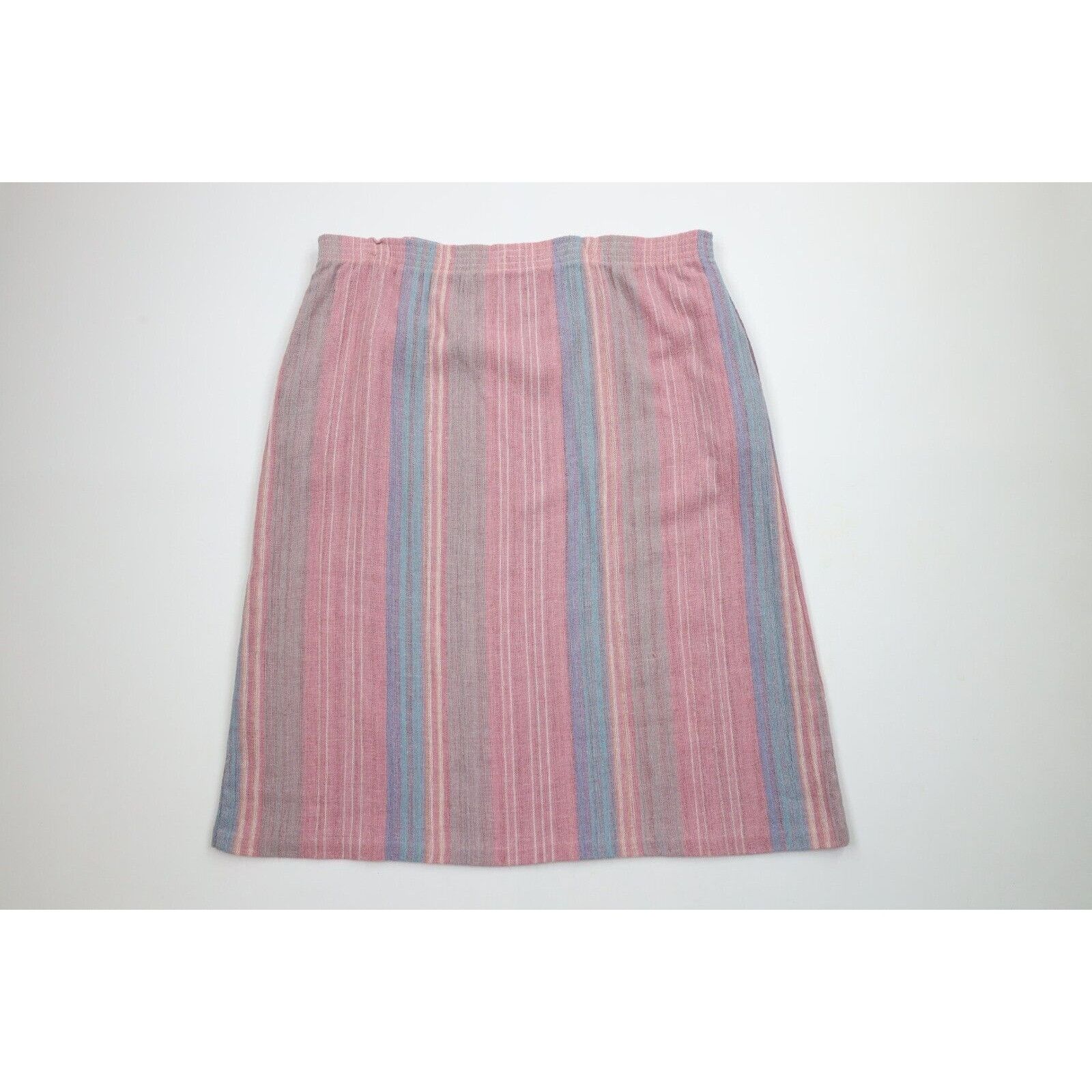 Vintage Vintage 70s Streetwear Pastel Wool Tweed Skirt Size 38" / US 16 / IT 52 - 1 Thumbnail