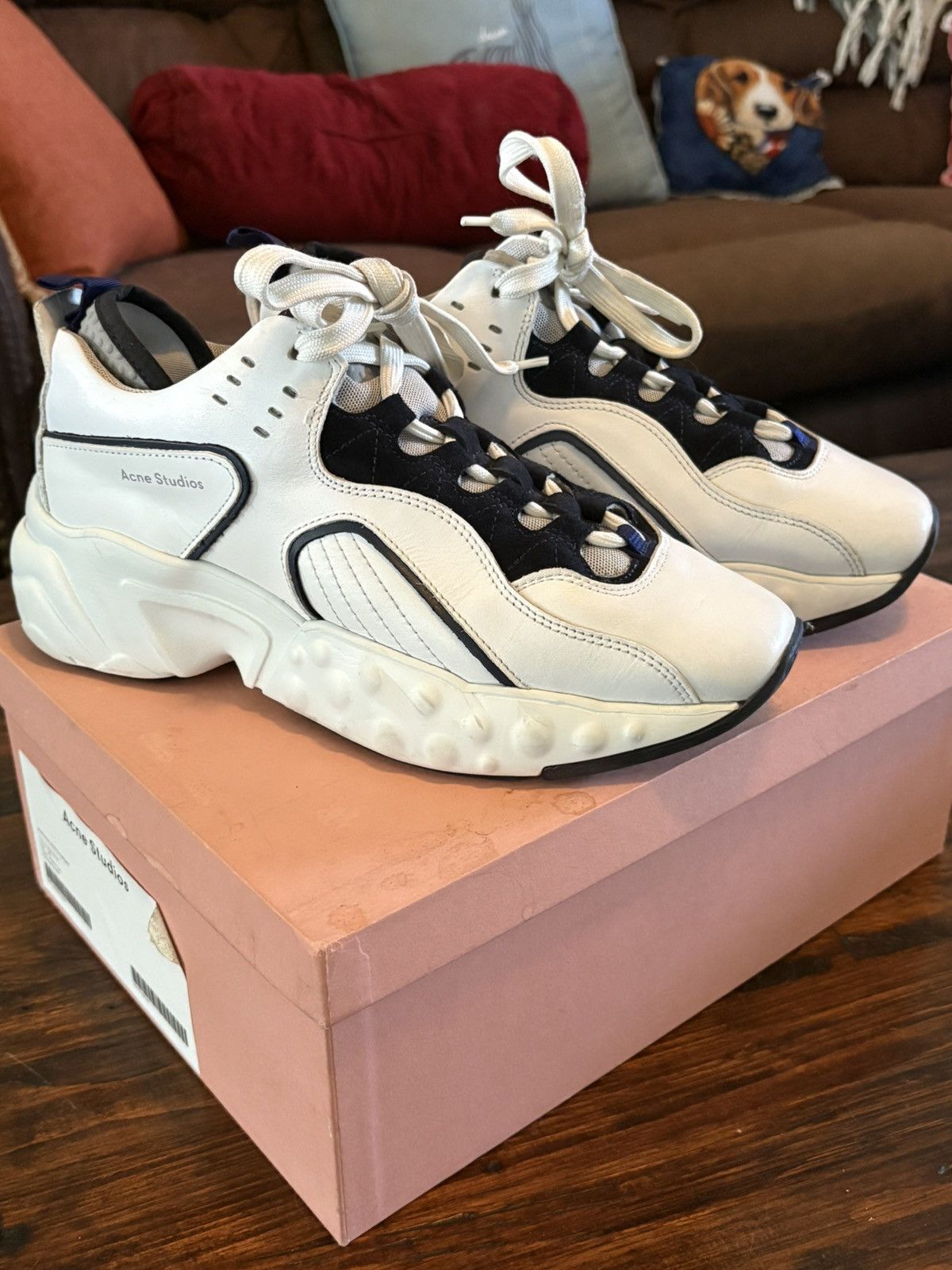 Acne Studios Acne Studios Manhattan Leather & Suede Chunky Sneakers Size US 8.5 / IT 38.5 - 2 Thumbnail