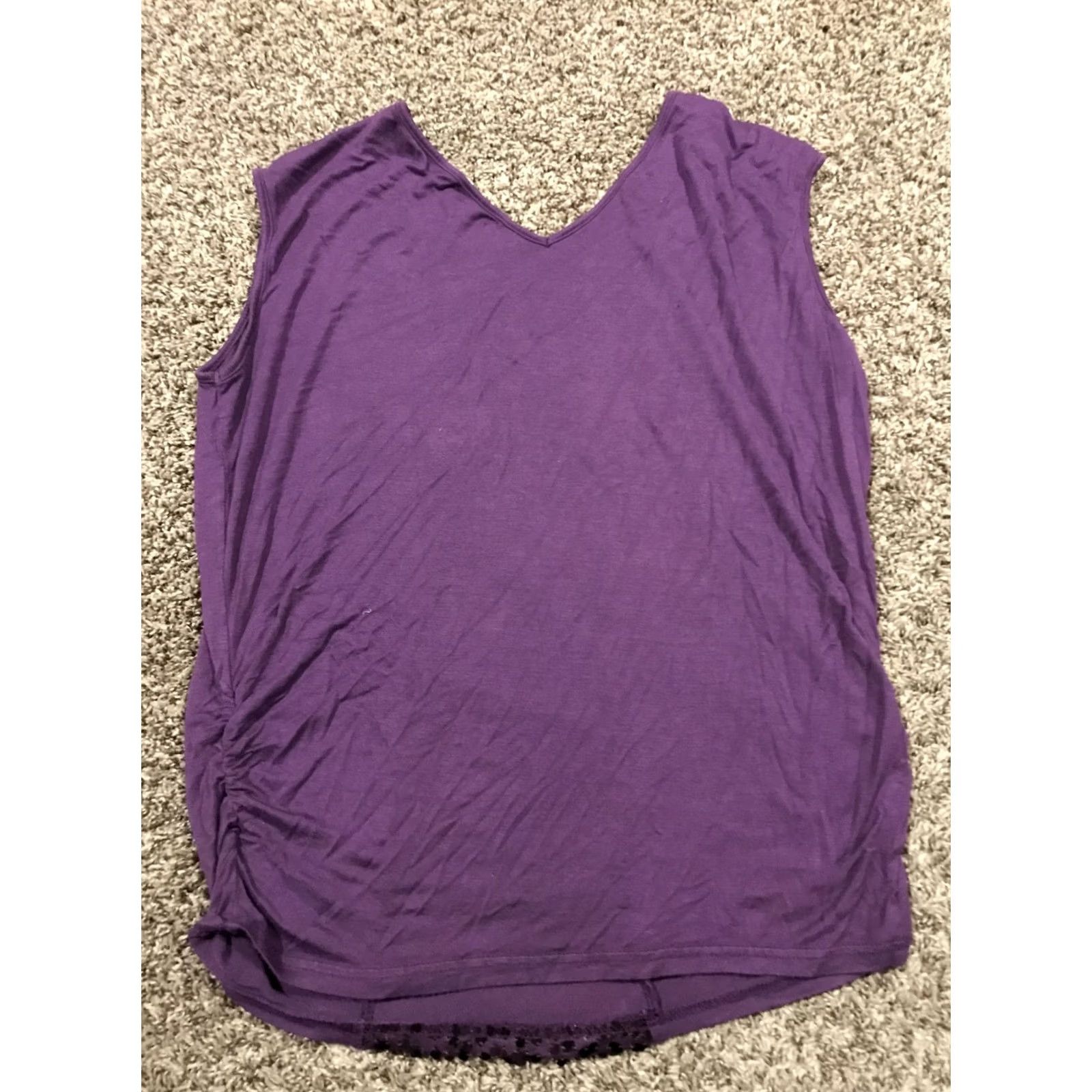 MISA Los Angeles ya los angeles Blouse Womens M Purple Sleeveless Shirt Stretch A41 Size M / US 6-8 / IT 42-44 - 3 Thumbnail