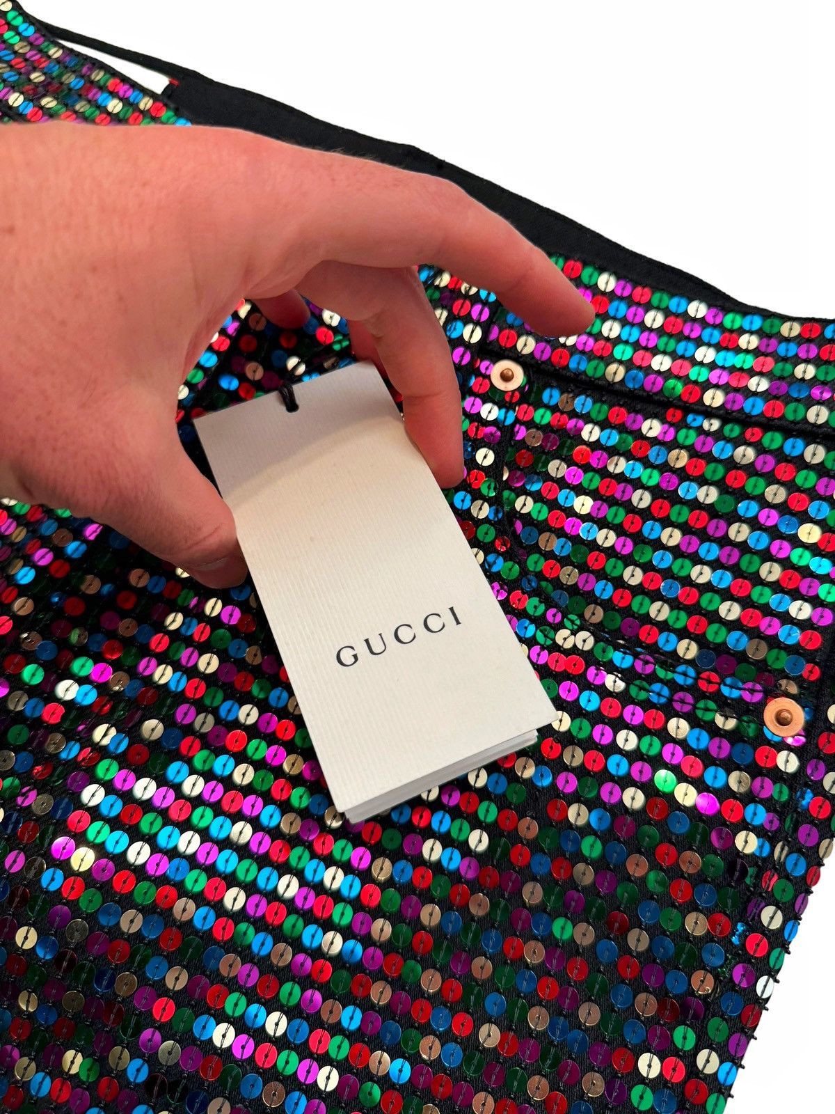 Gucci Rainbow Sparkle Sequin Skinny Denim Jean Size US 30 / EU 46 - 7 Thumbnail