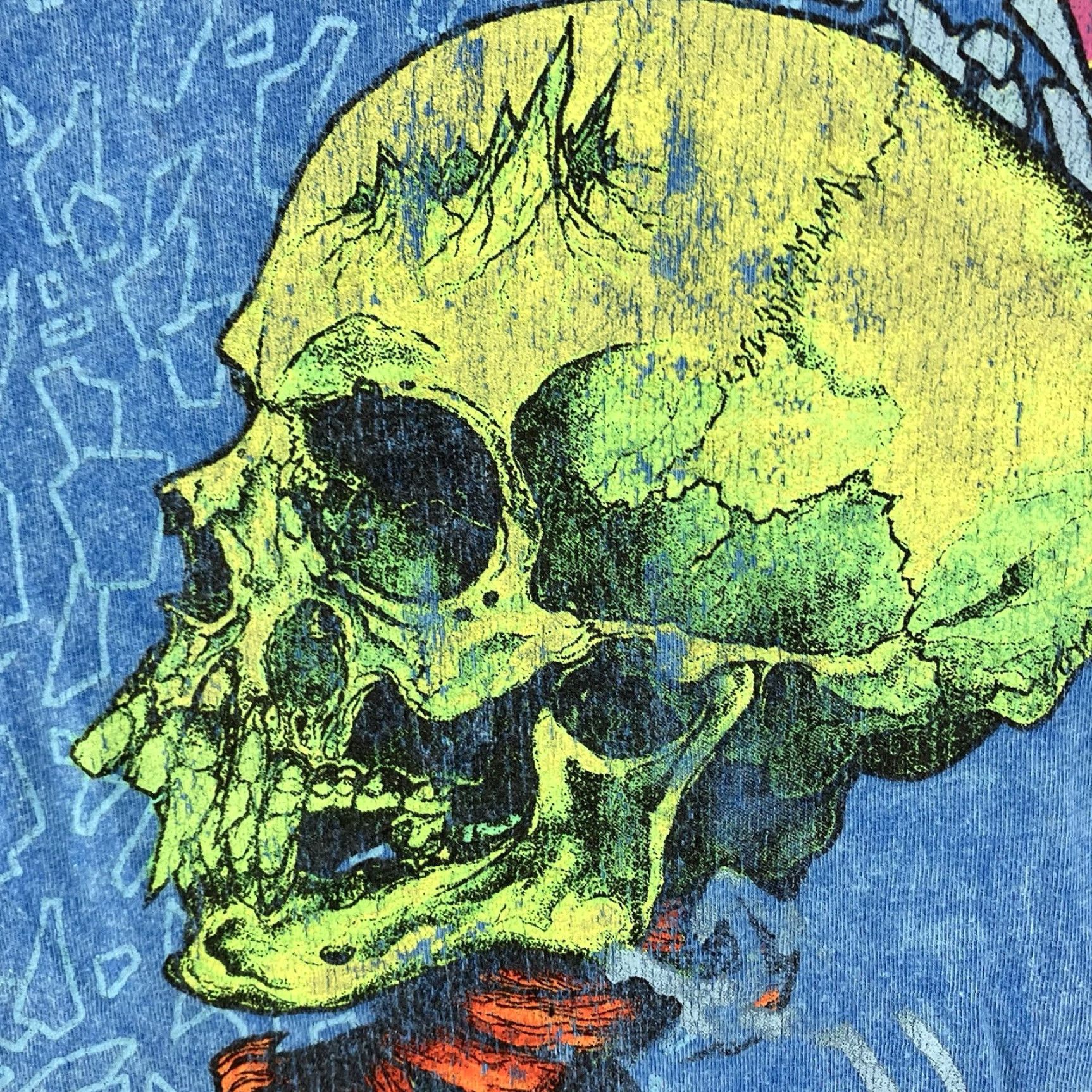 VIBE Metallica T-Shirt 2020s Unisex Short Sleeve Crew Neck Graphic Print Skull Beach Vibe Oversized Blue Small Size US S / EU 44-46 / 1 - 5 Thumbnail