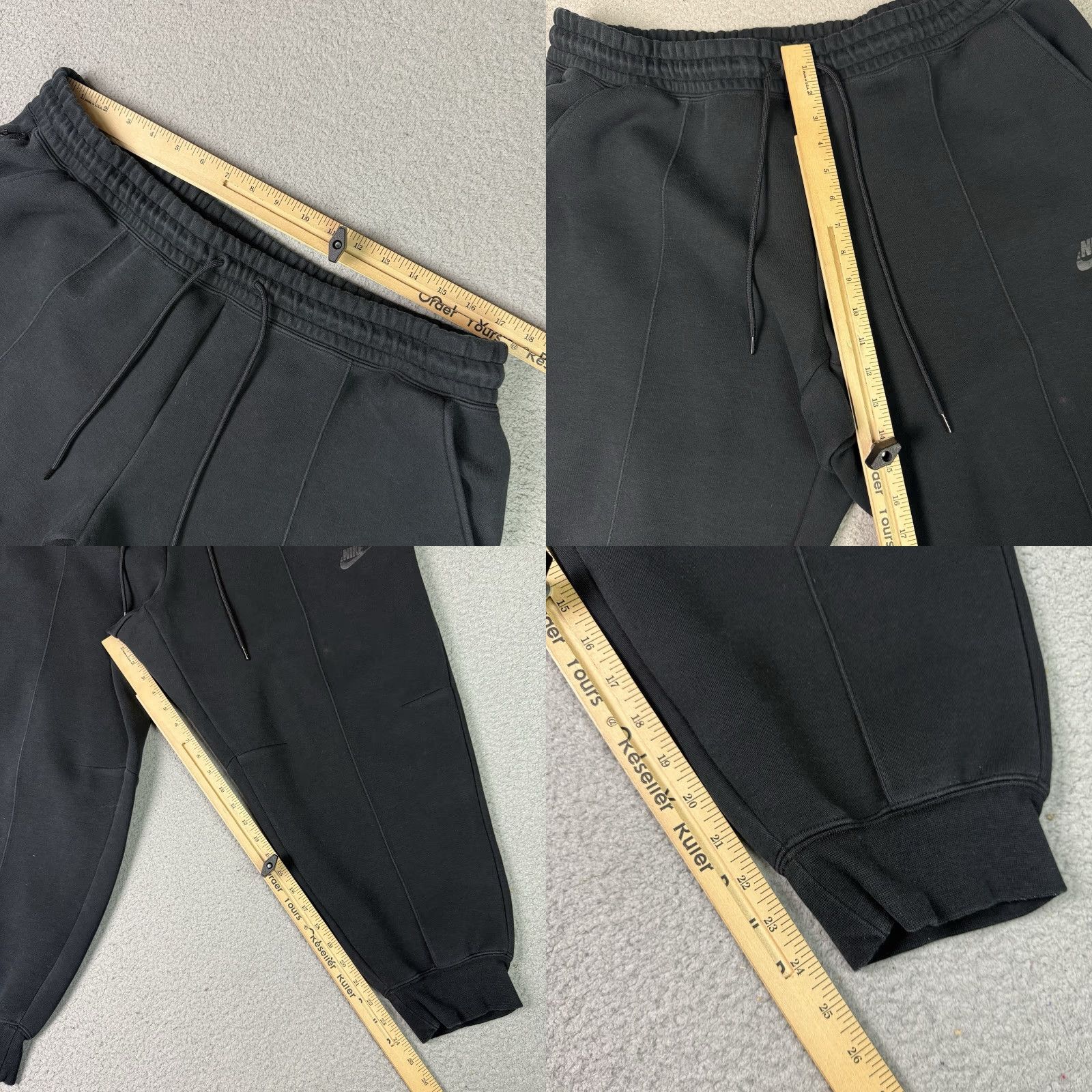 Nike VINTAGE Nike Tech Sweatpants Womens 1X Black Joggers FB8332 Pocket Drawstring Casual BLK Size 40" / US 18 - 9 Thumbnail