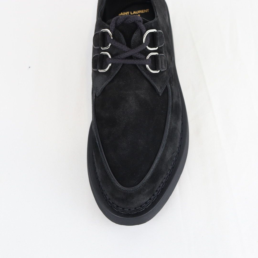 Saint Laurent Paris o1rshd1 Teddy 10 Suede Cashmere Opera Boots in Nero Size US 12 / EU 45 - 7 Thumbnail