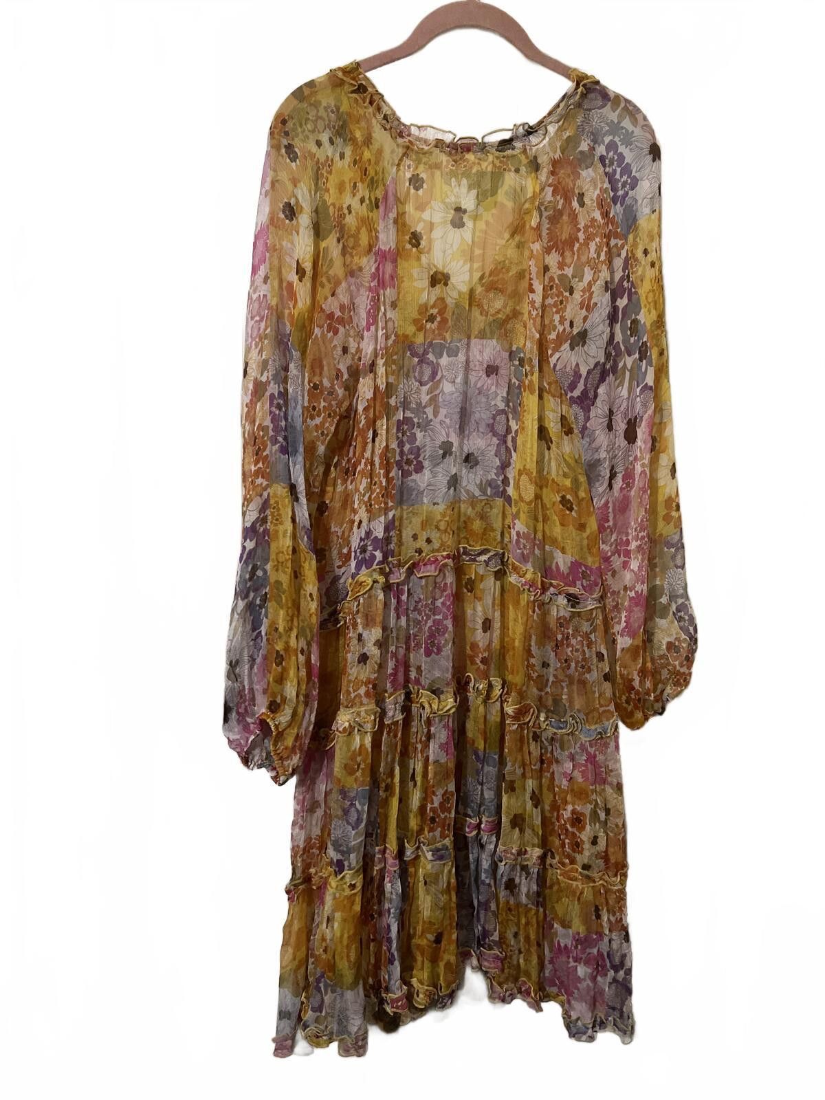 Other Johnny Was Jade Floral Print Boho Dress M sheer cottagecore Size M / US 6-8 / IT 42-44 - 6 Thumbnail