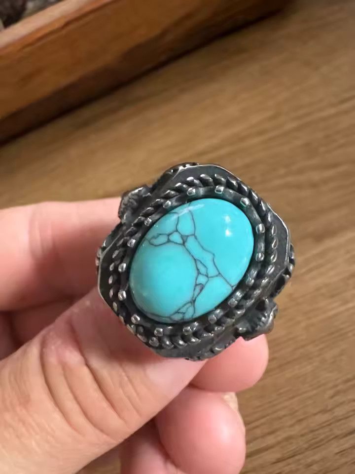 Vintage Stone Owl Ring Size ONE SIZE - 3 Thumbnail