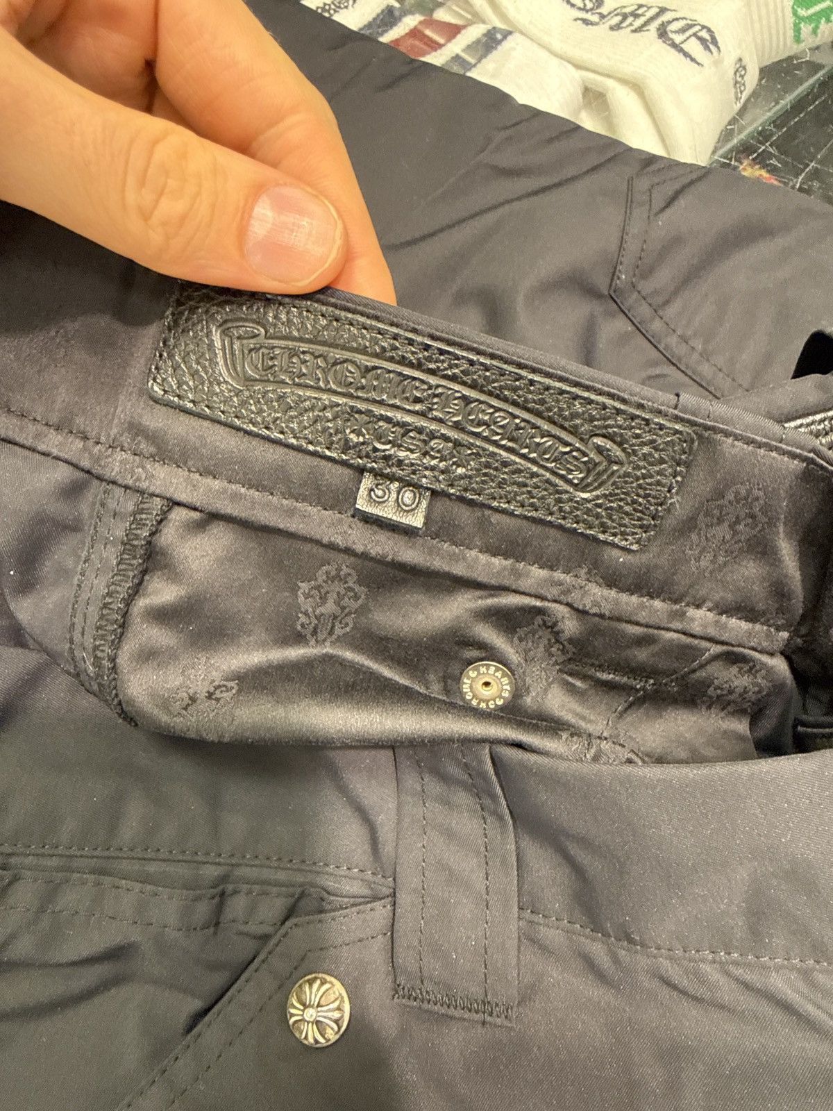 Chrome Hearts Chrome Hearts Double Knee Nylon Leather Carpenter Pants Size US 30 / EU 46 - 4 Thumbnail
