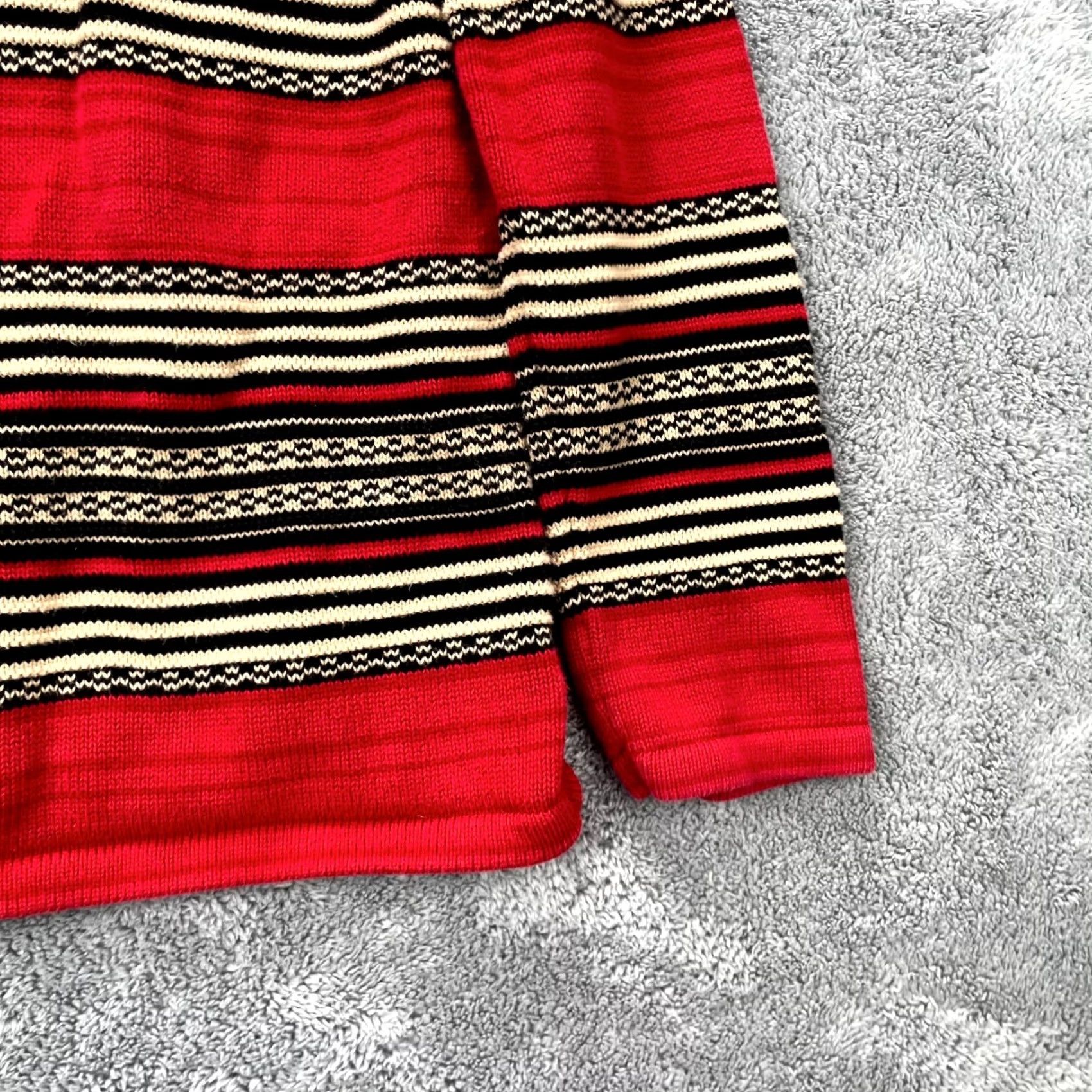 Ralph Lauren Lauren Ralph Lauren Sweater Womens XL Red Striped Cotton Chunky Knit Size XL / US 12-14 / IT 48-50 - 2 Thumbnail