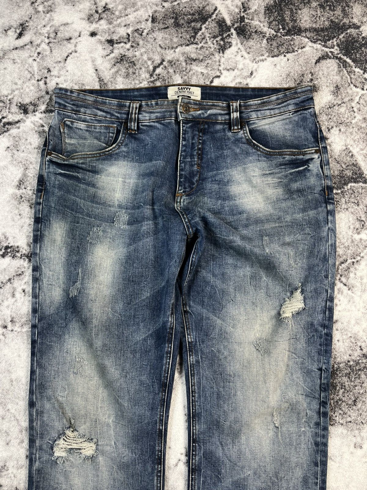 Other Savvy Denim Distressed Jeans Fade Wash W40 Size US 40 / EU 56 - 3 Thumbnail