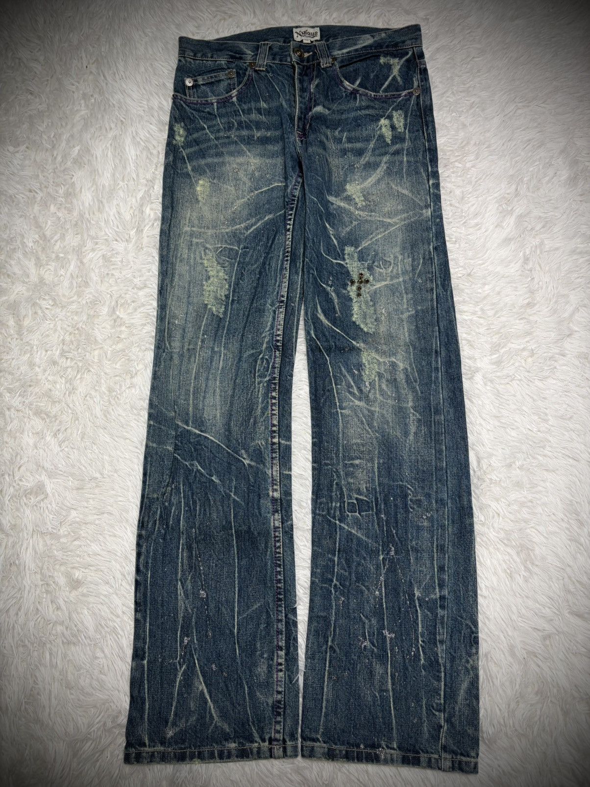 Japanese Brand Japanese Brand acidwash studded jeans Size US 30 / EU 46 - 1 Thumbnail