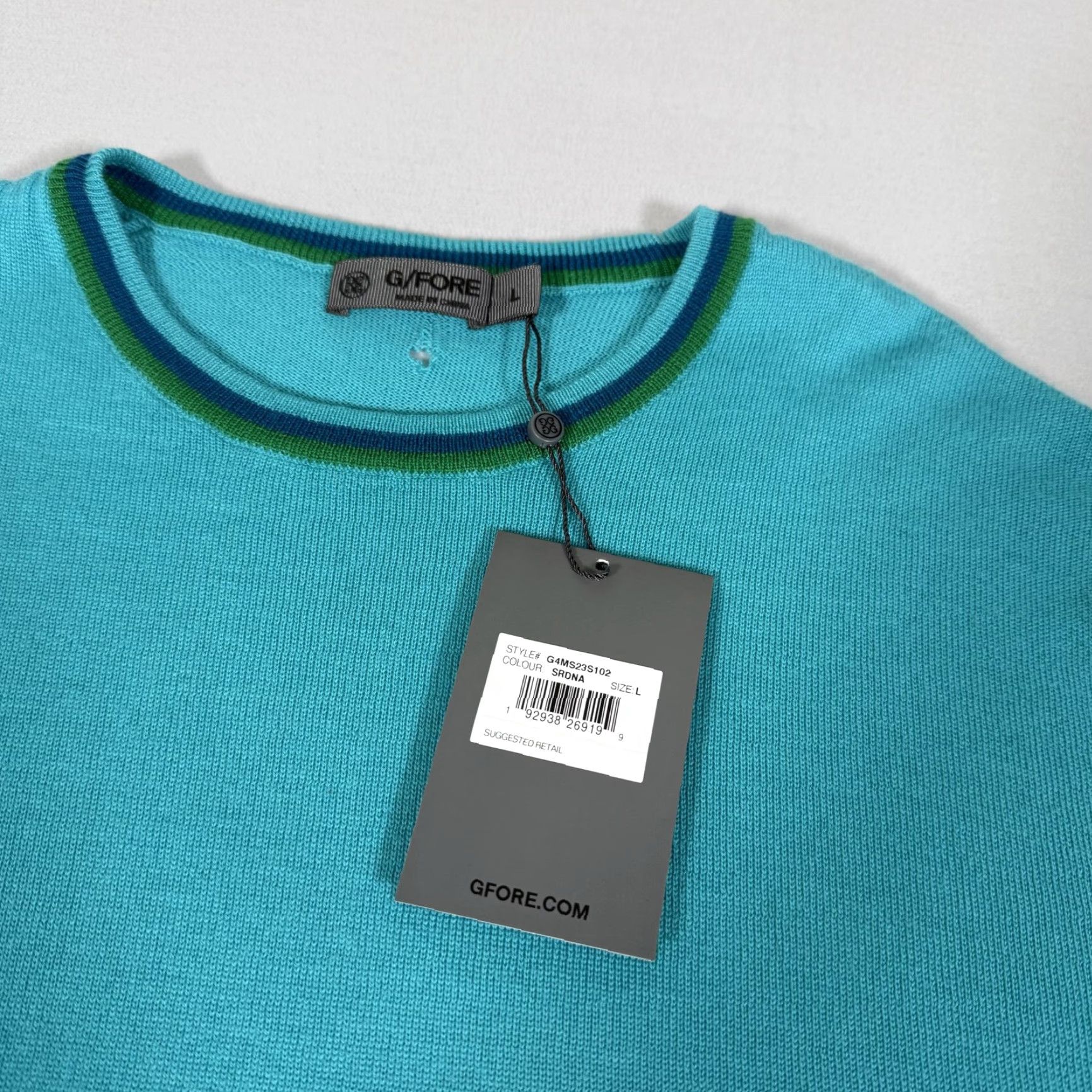 G/FORE G/FORE Men's Golf Sweater Large Blue Wool Crewneck Pullover Stretch Classic Size US L / EU 52-54 / 3 - 4 Thumbnail