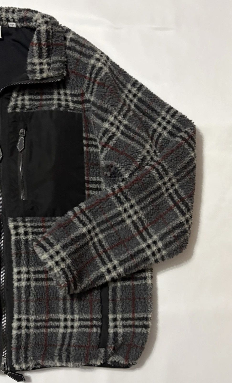 Burberry BURBERRY Dorian Check Fleece Jacket XL Dark Charcoal Size US XL / EU 56 / 4 - 3 Thumbnail
