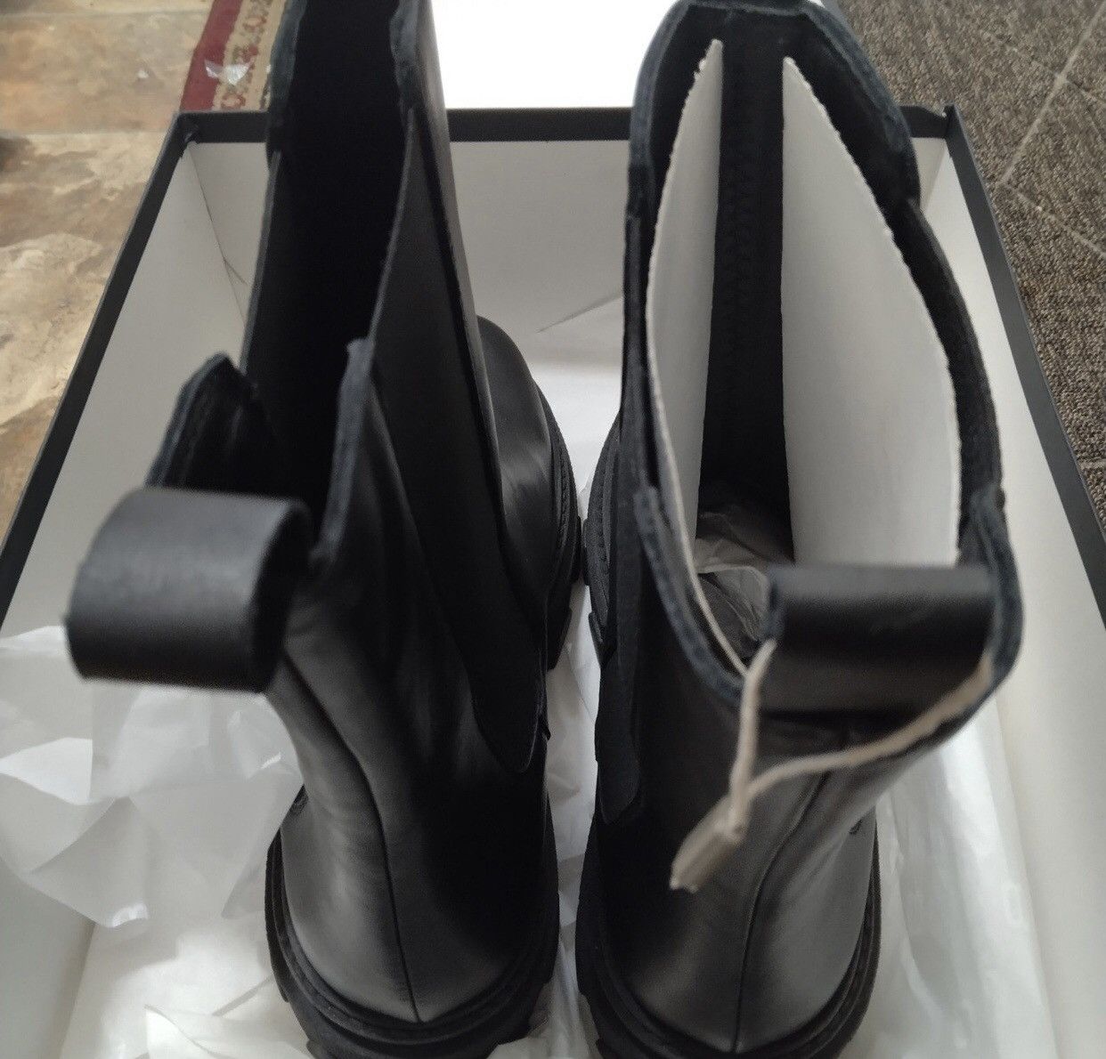 8 by YOOX Made in Italy by 8 Gothic black leather size 10.5/11 Size US 10.5 / IT 40.5 - 7 Thumbnail
