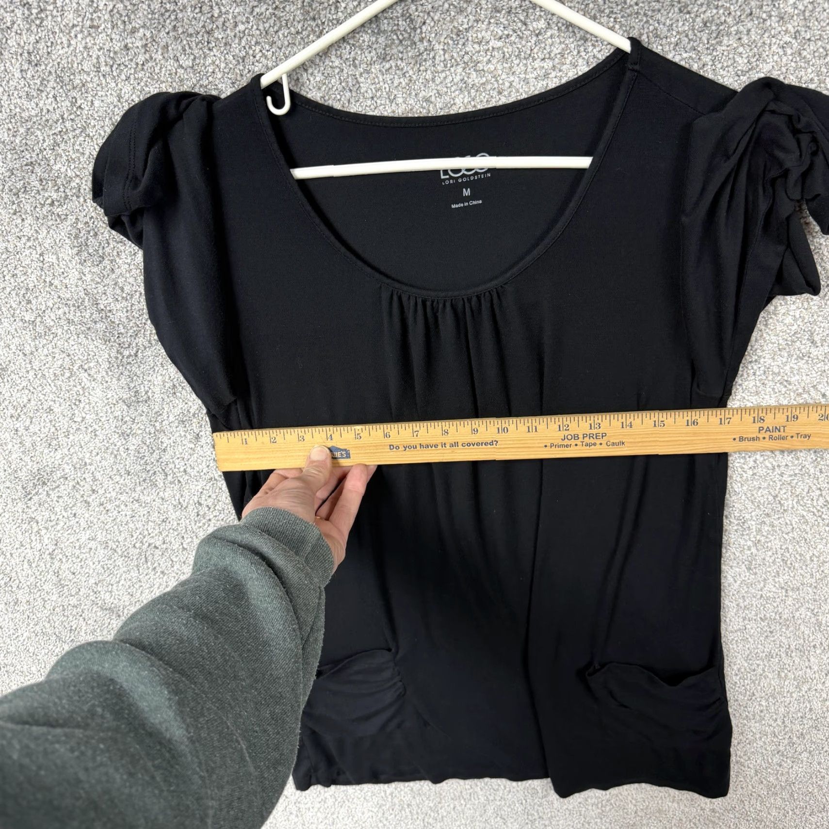 Vintage LOGO by Lori Goldstein Tunic Top M Black 3/4 Sleeve Pocket Jersey Rayon Spandex Scoop Neck Casual Womens Regular Fit Modern Indie Sleaze Vintage No Size M / US 6-8 / IT 42-44 - 4 Thumbnail