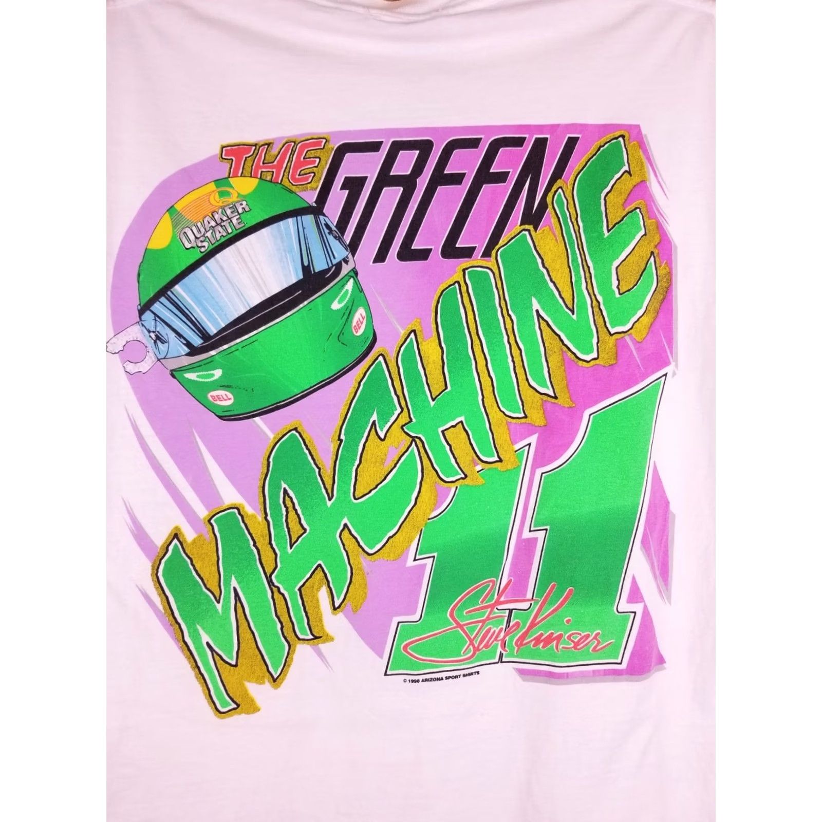 Vintage VINTAGE 98' STEVE KINSER QUAKER STATE RACING ARIZONA WITE COTTON T-SHIRT SZ XL Size US XL / EU 56 / 4 - 7 Thumbnail