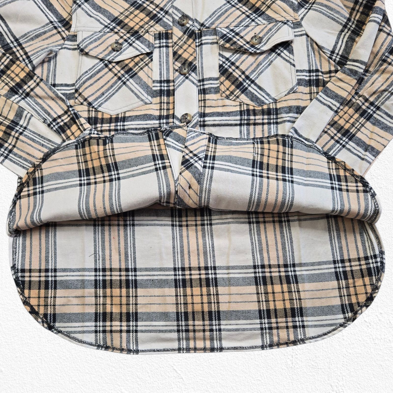 Sanctuary Sanctuary Beige Plaid Button Up Flannel Shacket Size Large Size L / US 10 / IT 46 - 7 Thumbnail
