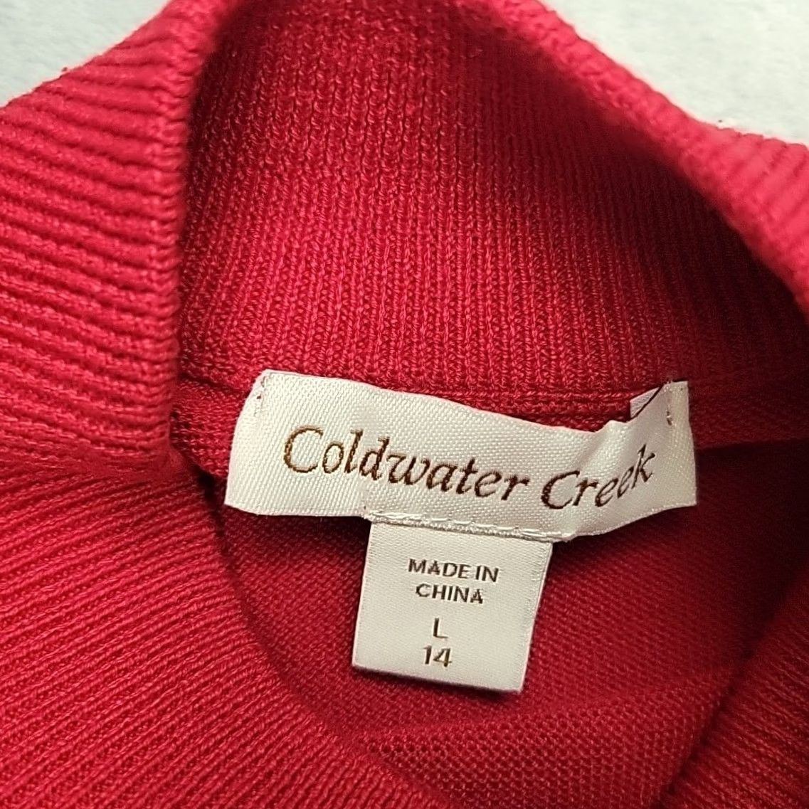 Coldwater Creek Coldwater Creek Top Womens L Red Mock Neck Sleeveless Silk Blend Minimal Classic Size L / US 10 / IT 46 - 3 Thumbnail