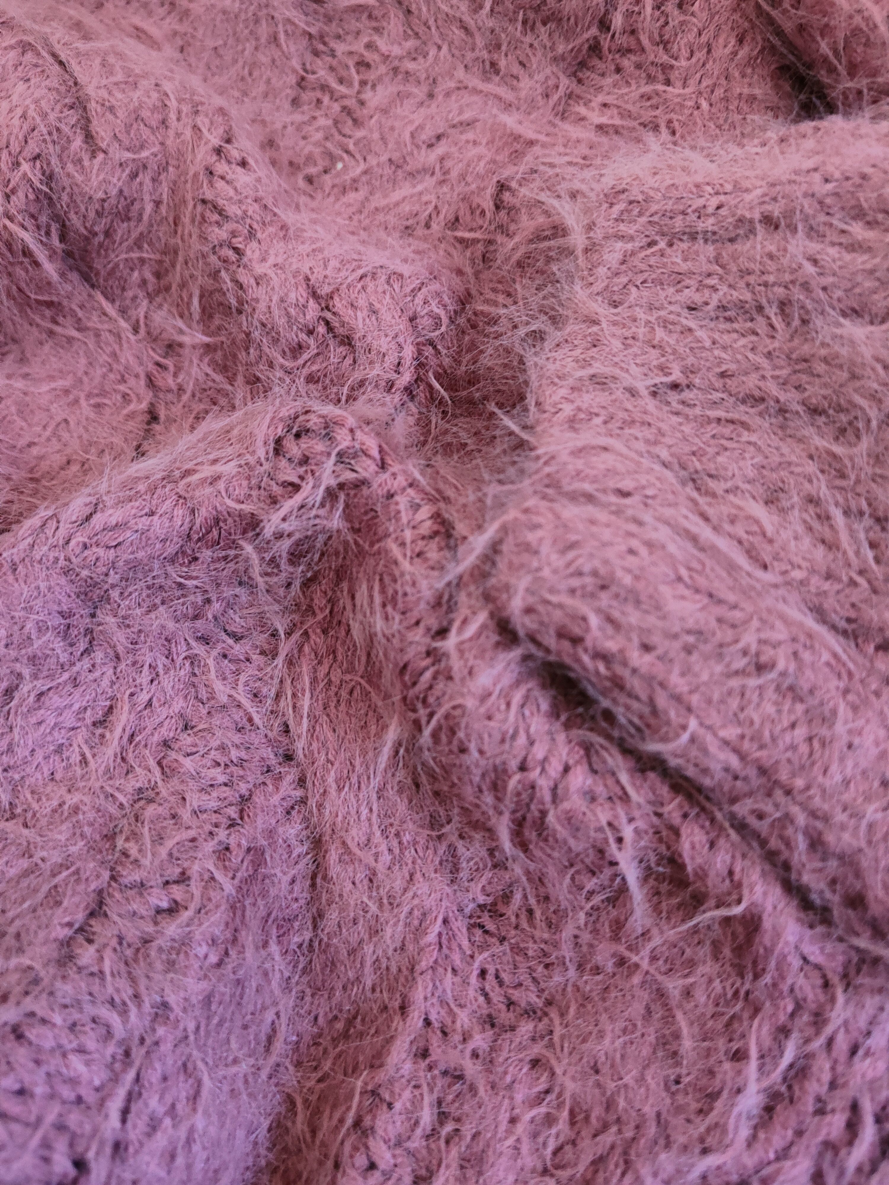 Japanese Brand DL Rose Farm Pink Fur Mohair Knitwear #46-921 Size M / US 6-8 / IT 42-44 - 11 Thumbnail