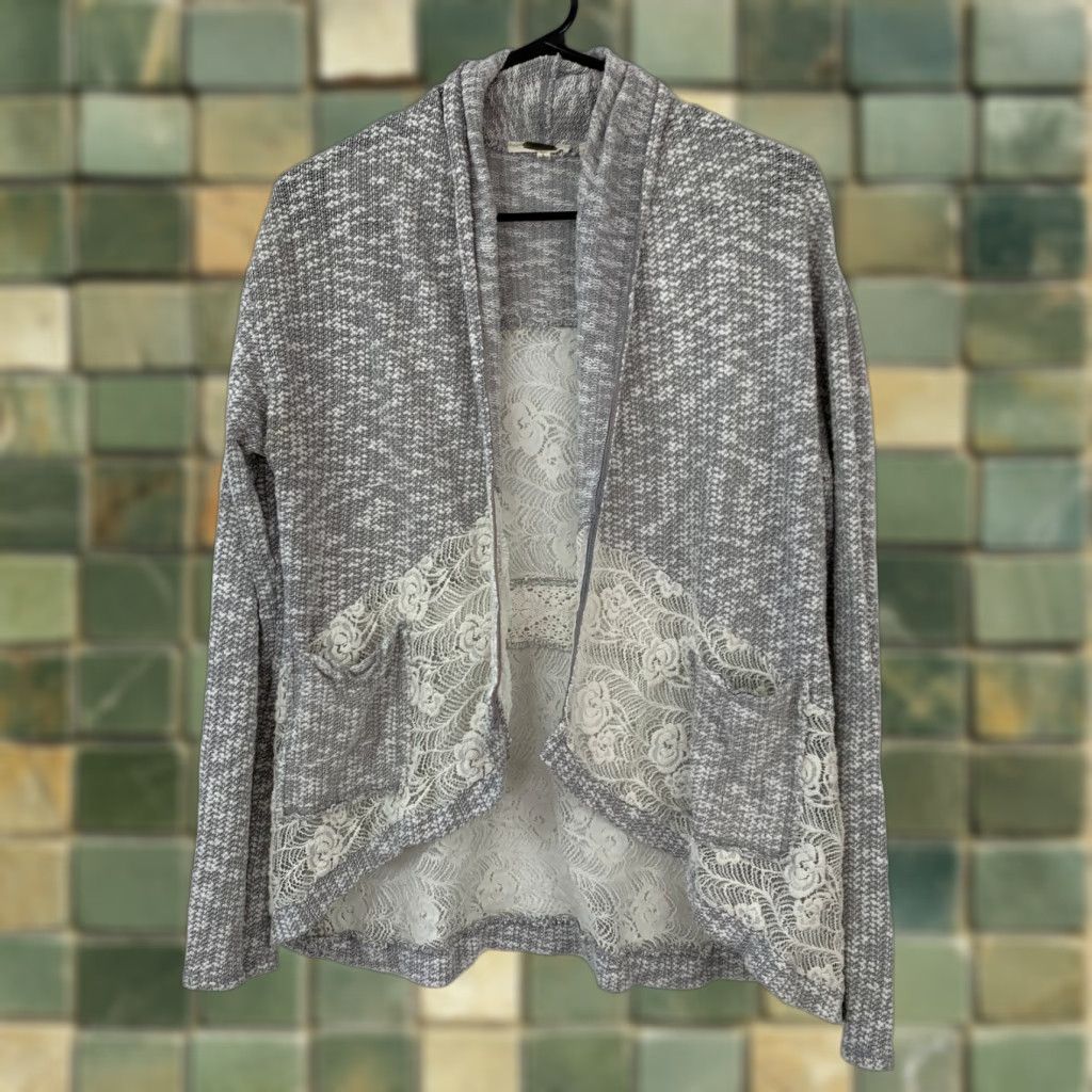 Miss Me VINTAGE Miss Me Cardigan Shirt Womens L Gray Marled Knit Open-Knit Cowgirl Western Boho Y2K 90s Vintage Fall/Winter/Casual Size L / US 10 / IT 46 - 1 Thumbnail