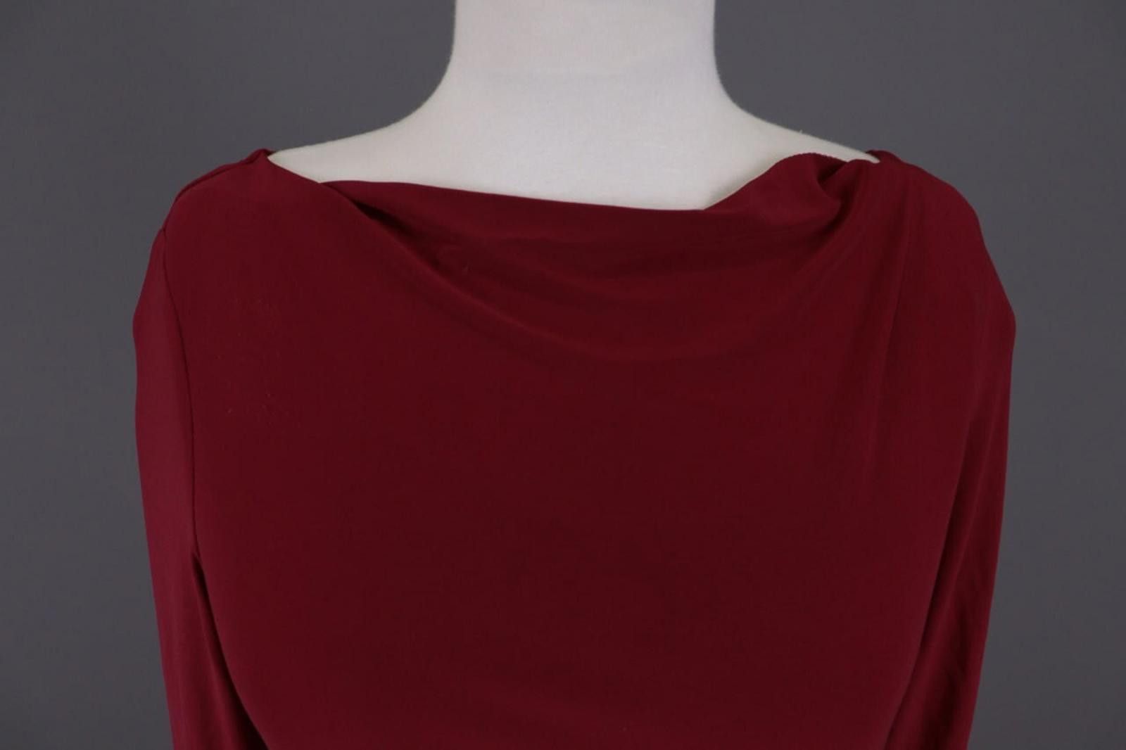 Lauren Ralph Lauren Lauren Ralph Lauren Burgundy Midi Lenght Dress Size 4 Size S / US 4 / IT 40 - 4 Thumbnail