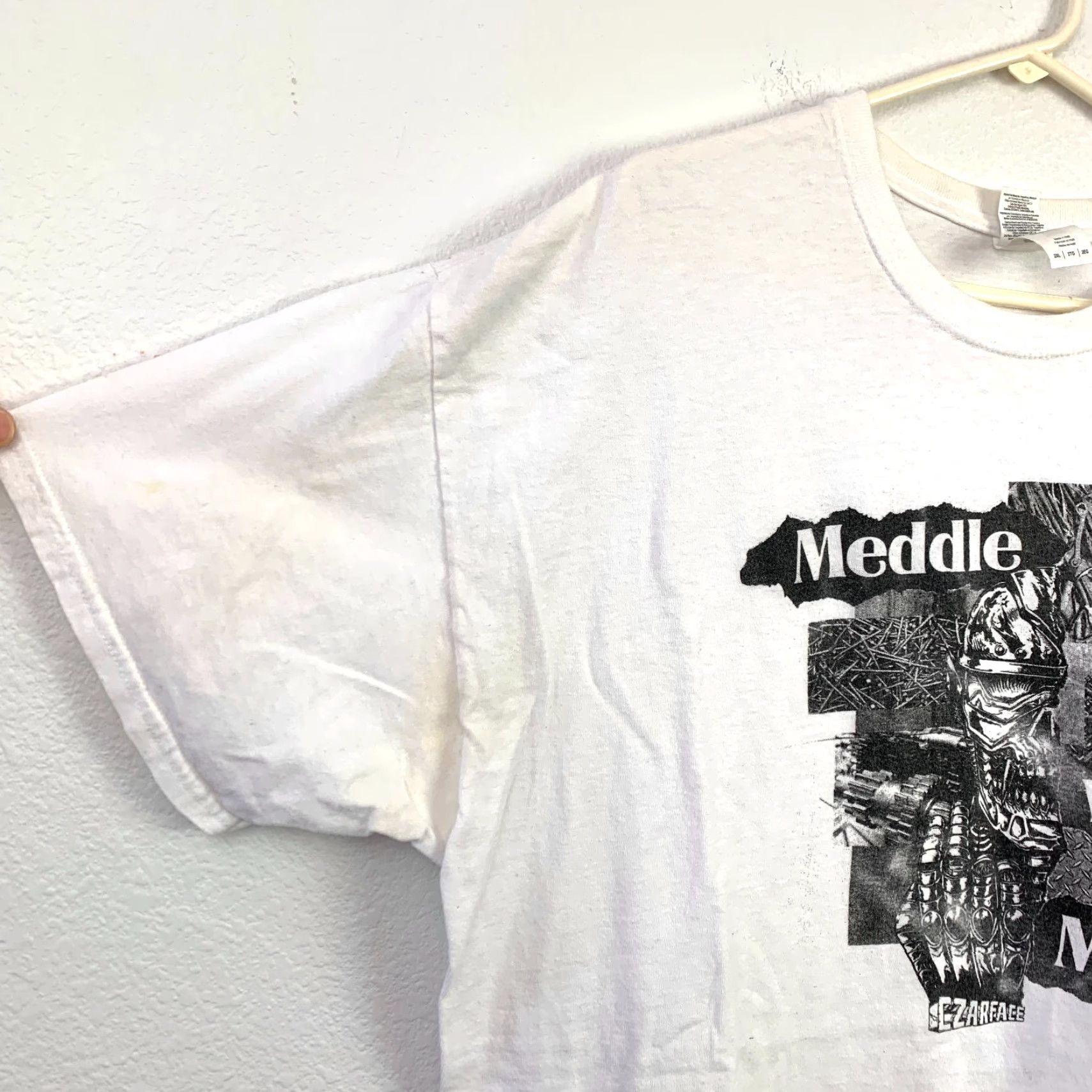 Gildan VINTAGE Meddle With Metal Czarface Band Tee T-Shirt 2XL Gildan White 100% Cotton Size US XXL / EU 58 / 5 - 2 Thumbnail