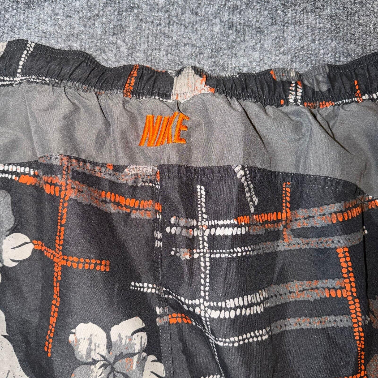 Nike Nike Orange Floral Lined Swim Trunks Mens XXL Vintage Size US 40 / EU 56 - 6 Thumbnail