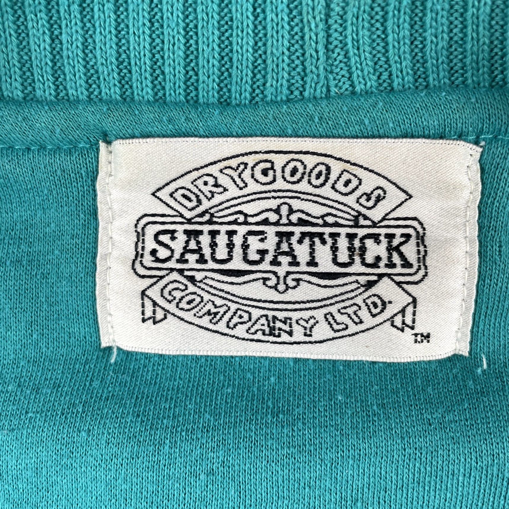 Vintage VINTAGE Saugatuck Dry goods Company XL Sweater Turquoise Teal Blue Cotton Blend Cardigan Men XL Blue 90s 80s Northeast Size US XL / EU 56 / 4 - 3 Thumbnail