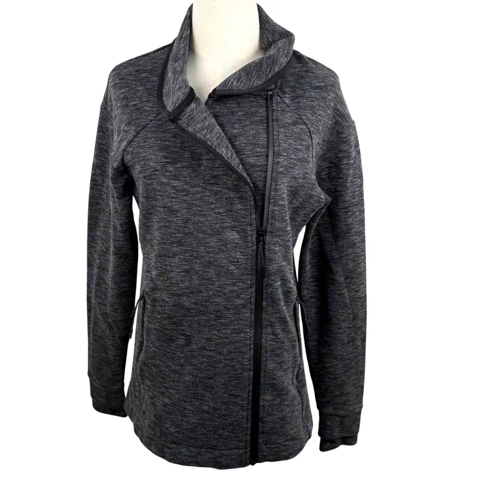 Champion Champion C9 Women M Grey Full Zip Jacket Asymmetrical Funnel Scuba Neck Victory Fleece Size M / US 6-8 / IT 42-44 - 5 Thumbnail