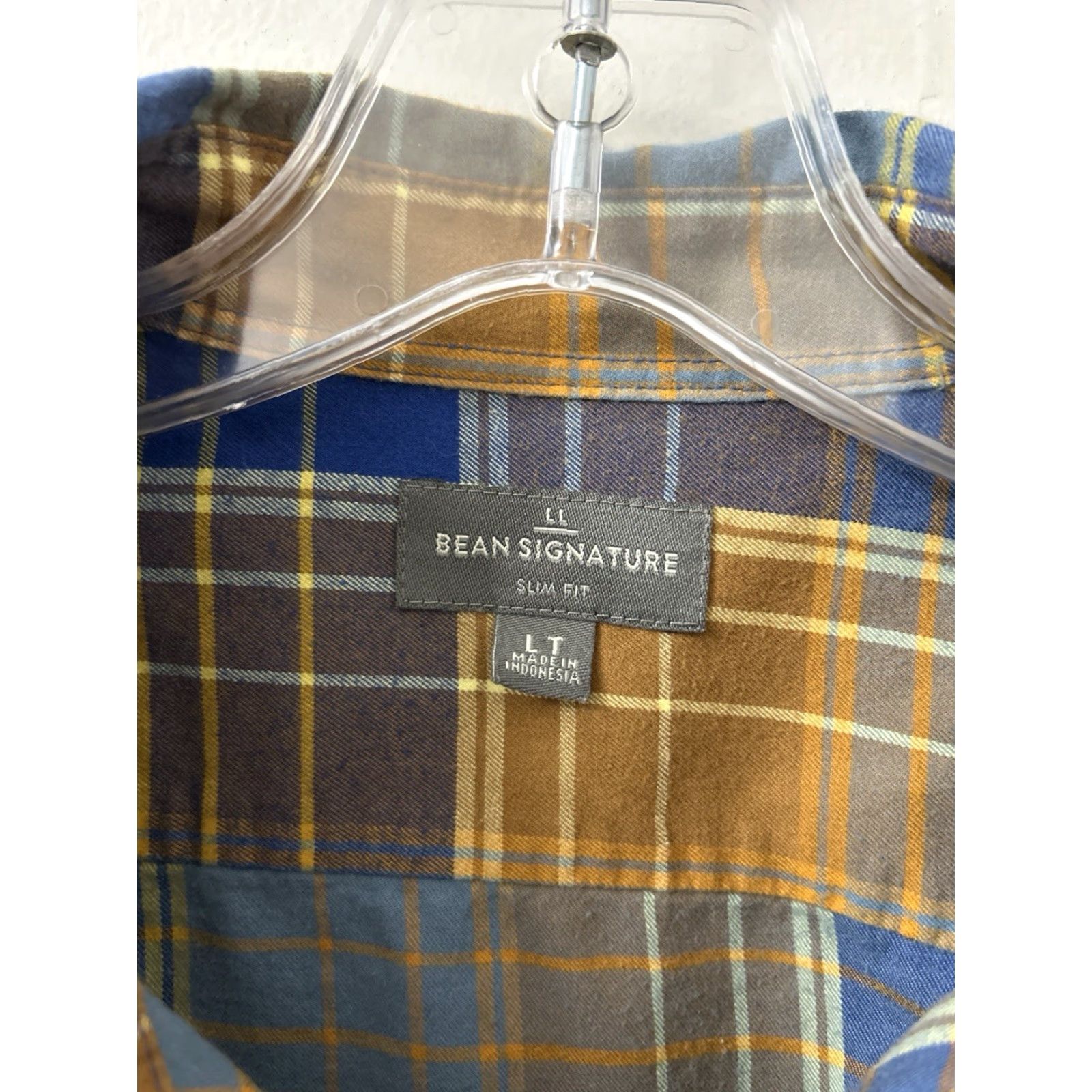 Vintage L.L. Bean Signature Castine Flannel Shirt Mens Large Blue Yellow Slim Fit Button-Up Plaid Casual Workwear Vintage: No Size US L / EU 52-54 / 3 - 5 Thumbnail