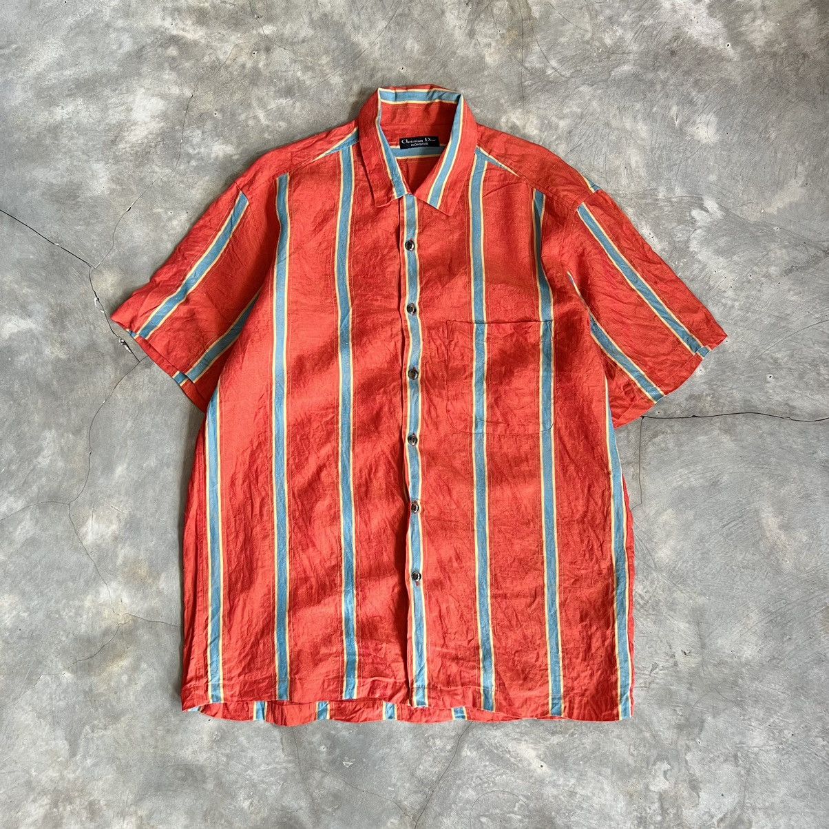 Vintage Christian Dior Monsieur Stripe Button Up Shirt