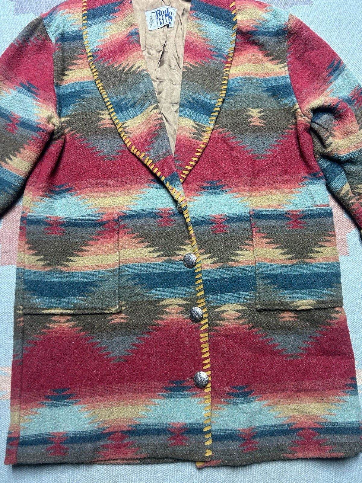 Vintage roper rodeo blue jacket Aztec barn chore coat southwestern L Size L / US 10 / IT 46 - 2 Thumbnail
