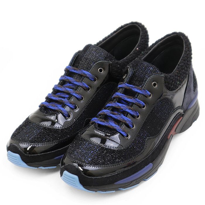 Chanel Chanel Chanel Patent Leather Metallic Knit Sneakers Leather Shoes G30442 DUTY FREE for USA Size ONE SIZE - 1 Thumbnail