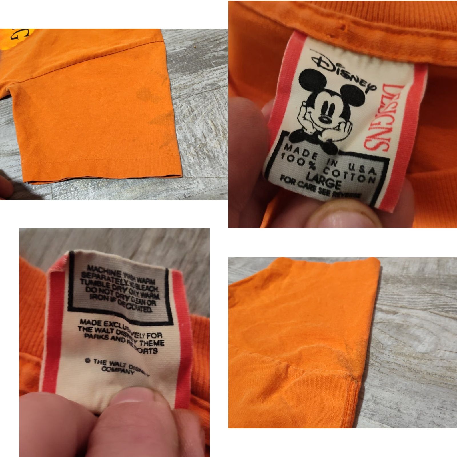 Disney VINTAGE Disney Lion King T-Shirt Single Stitch Double Sided USA L Adult Large Orange Embroidered 90s Theme Mens Size US L / EU 52-54 / 3 - 8 Thumbnail