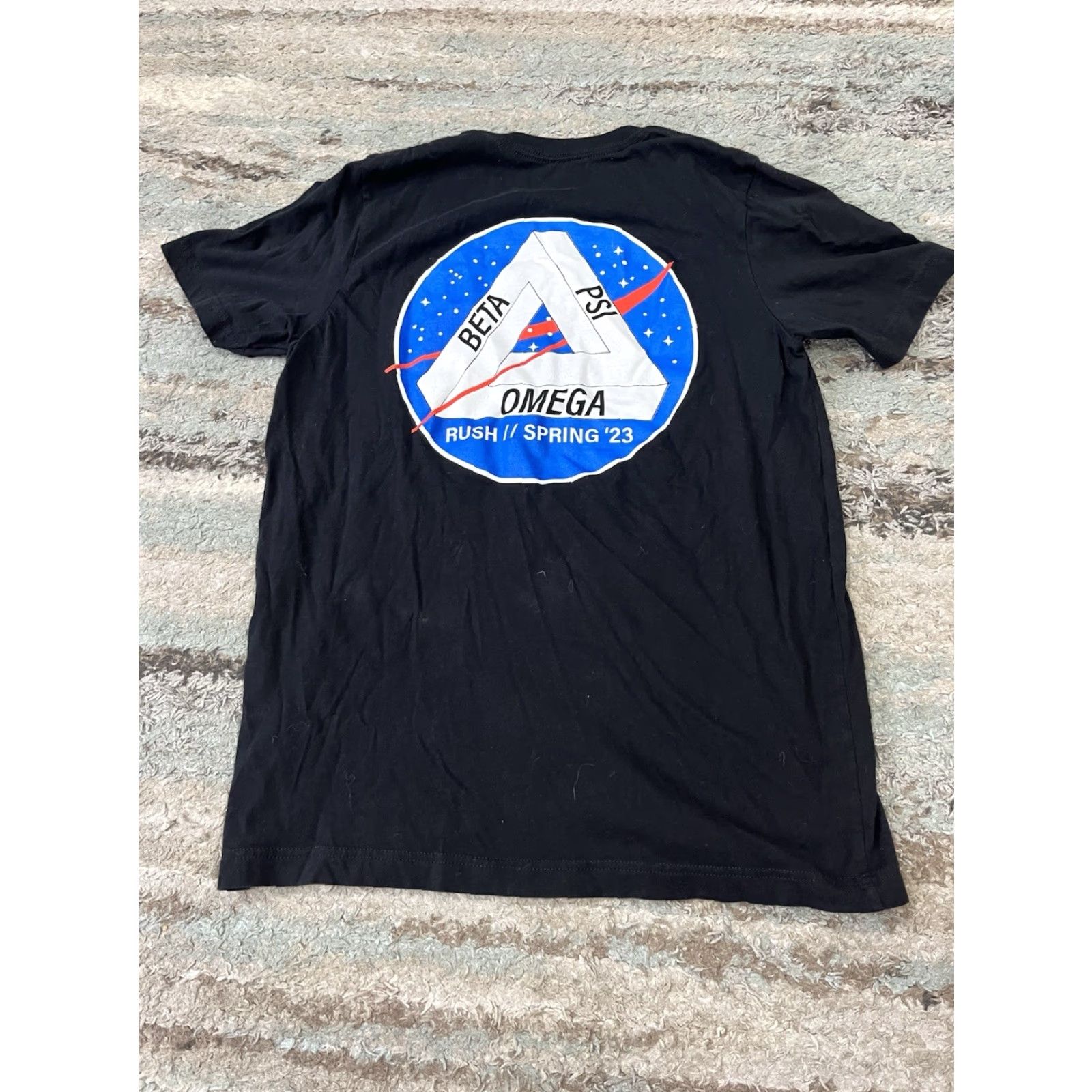 Omega VINTAGE Beta Psi Omega Rush Space Themed Tshirt T-Shirt Graphic Black M/L Mens Womens Boys Girls 2000s Casual Original Rush Age? Size M / US 6-8 / IT 42-44 - 2 Thumbnail