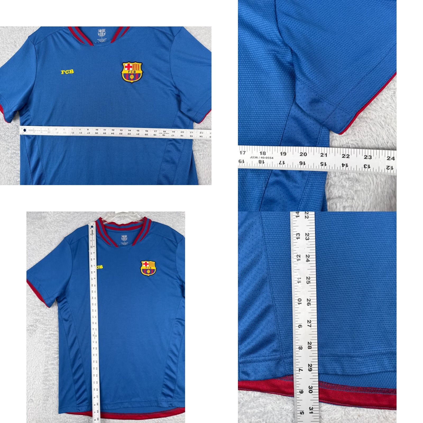 Vintage FCB Football Jersey Adult Large Blue Red Shield Crest Soccer Shirt Mens Size US L / EU 52-54 / 3 - 8 Thumbnail