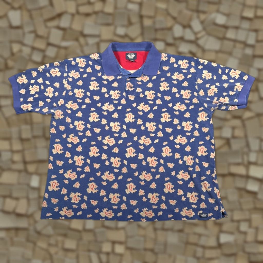Dockers VINTAGE Dockers Polo Shirt XL Adult Blue Paisley AllOver Print 90s Shirt Mens XL Size US XL / EU 56 / 4 - 1 Thumbnail
