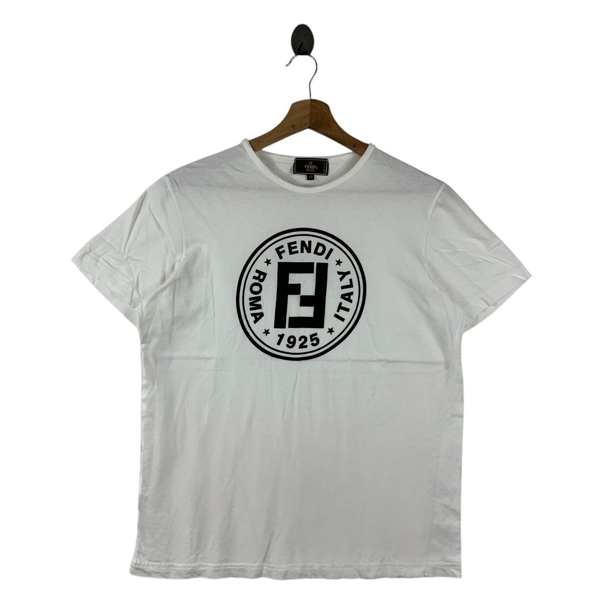 Fendi Vintage FENDI Roma Italy 1925 Logo Tee Shirt Size US M / EU 48-50 / 2 - 1 Thumbnail