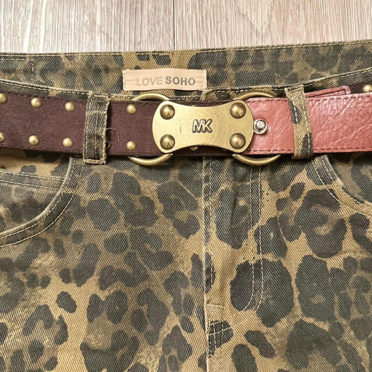 Michael Kors × Vintage Michael Kors Vintage Gold Studded Leather Belt Cowboy Y2K Size US 32 / EU 48 - 1 Thumbnail
