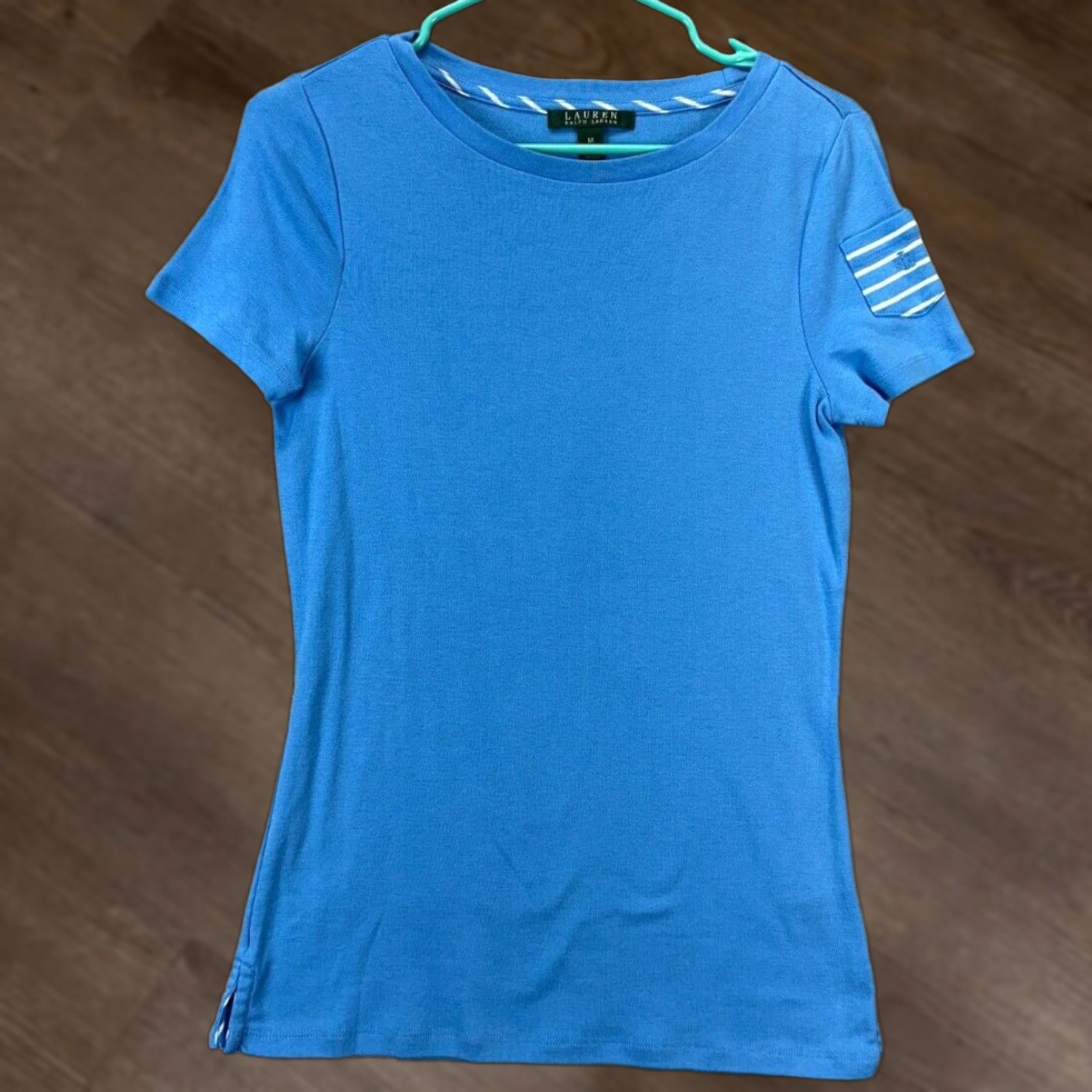 Ralph Lauren Lauren Ralph Lauren T-Shirt Womens Medium Blue Logo Crew Neck Tee Casual Ladies Size M / US 6-8 / IT 42-44 - 1 Thumbnail
