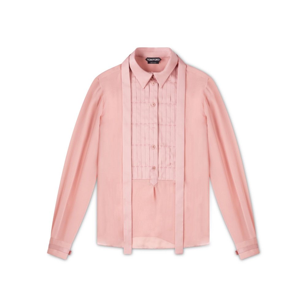 Tom Ford o1loc1c0824 Silk Batiste Shirt in Light Pink Size M / US 6-8 / IT 42-44 - 1 Thumbnail