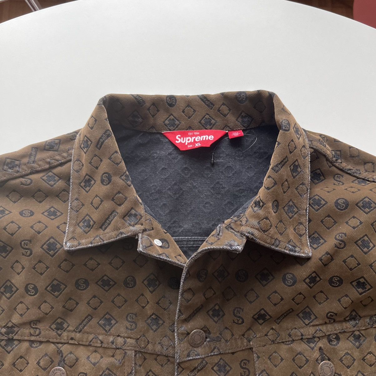 ストア Supreme Flocked Denim Trucker Jacket XL s-l400.jpg