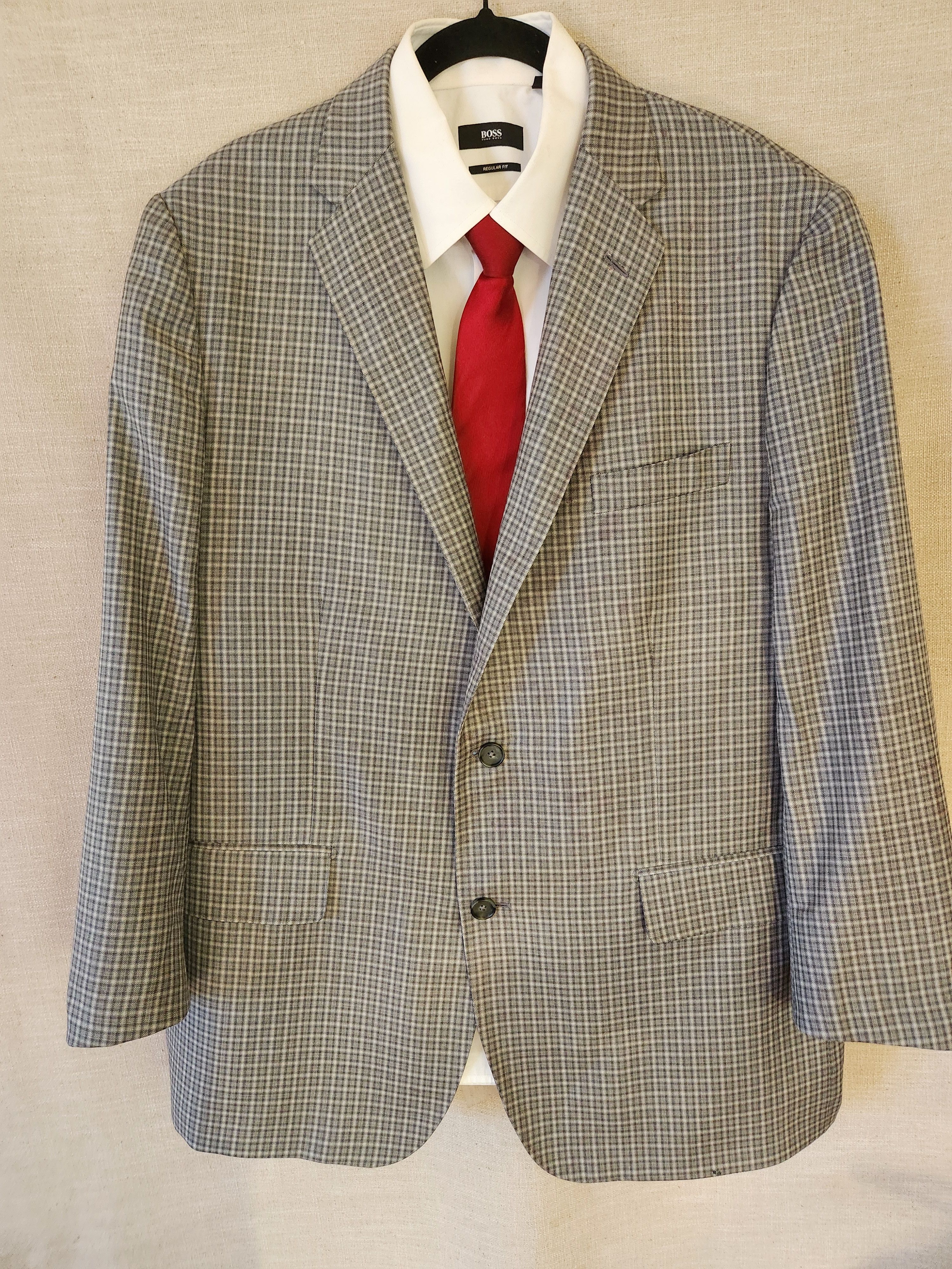 Daniel Cremieux Men's 100% Wool Gray Plaid Blazer Size 48R - 1 Thumbnail