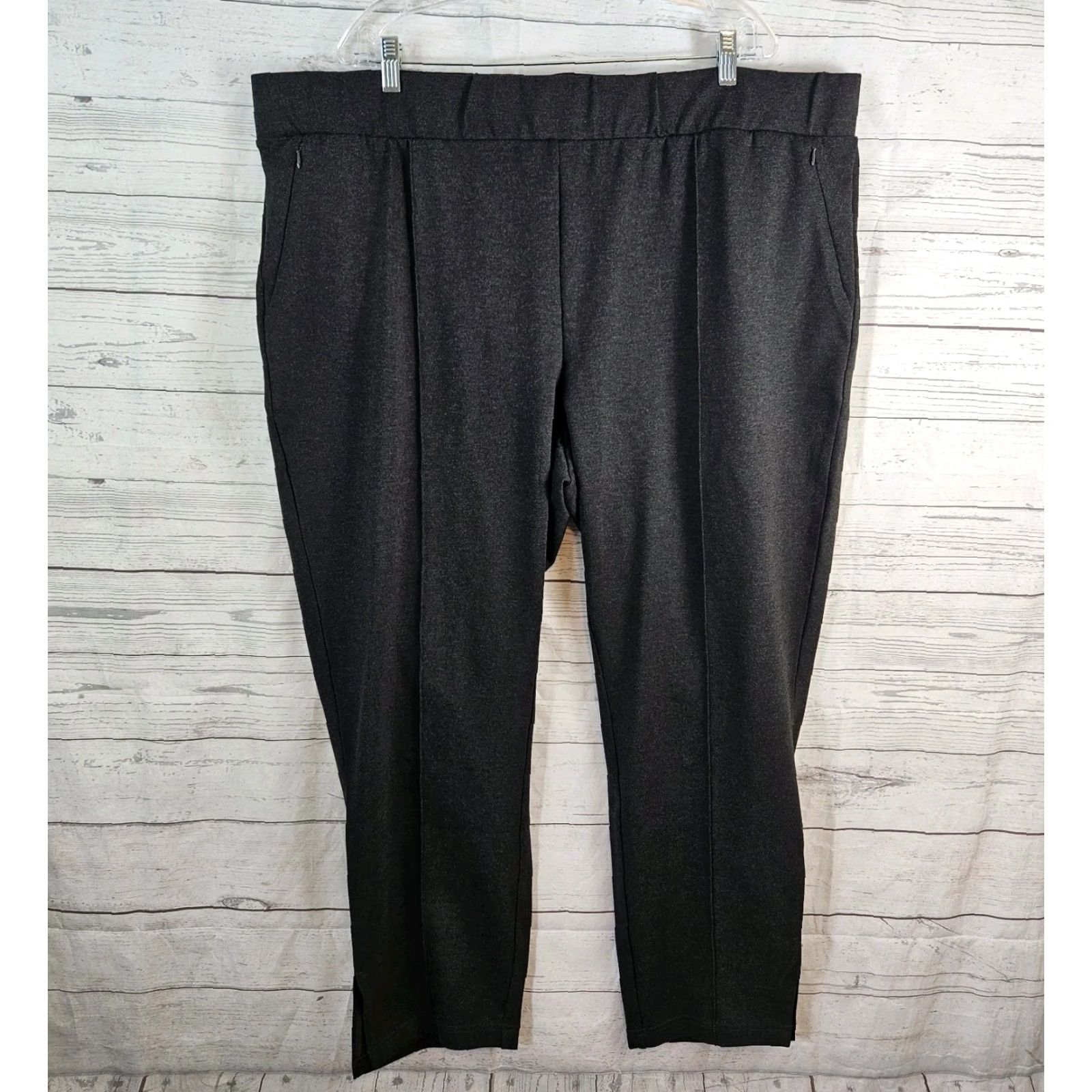 Vintage VINTAGE? No. Universal Standard Womens Skinny Pintuck Ponte Pants Sz 26 Gray Pull On Size 26" / US 2 / IT 38 - 2 Thumbnail