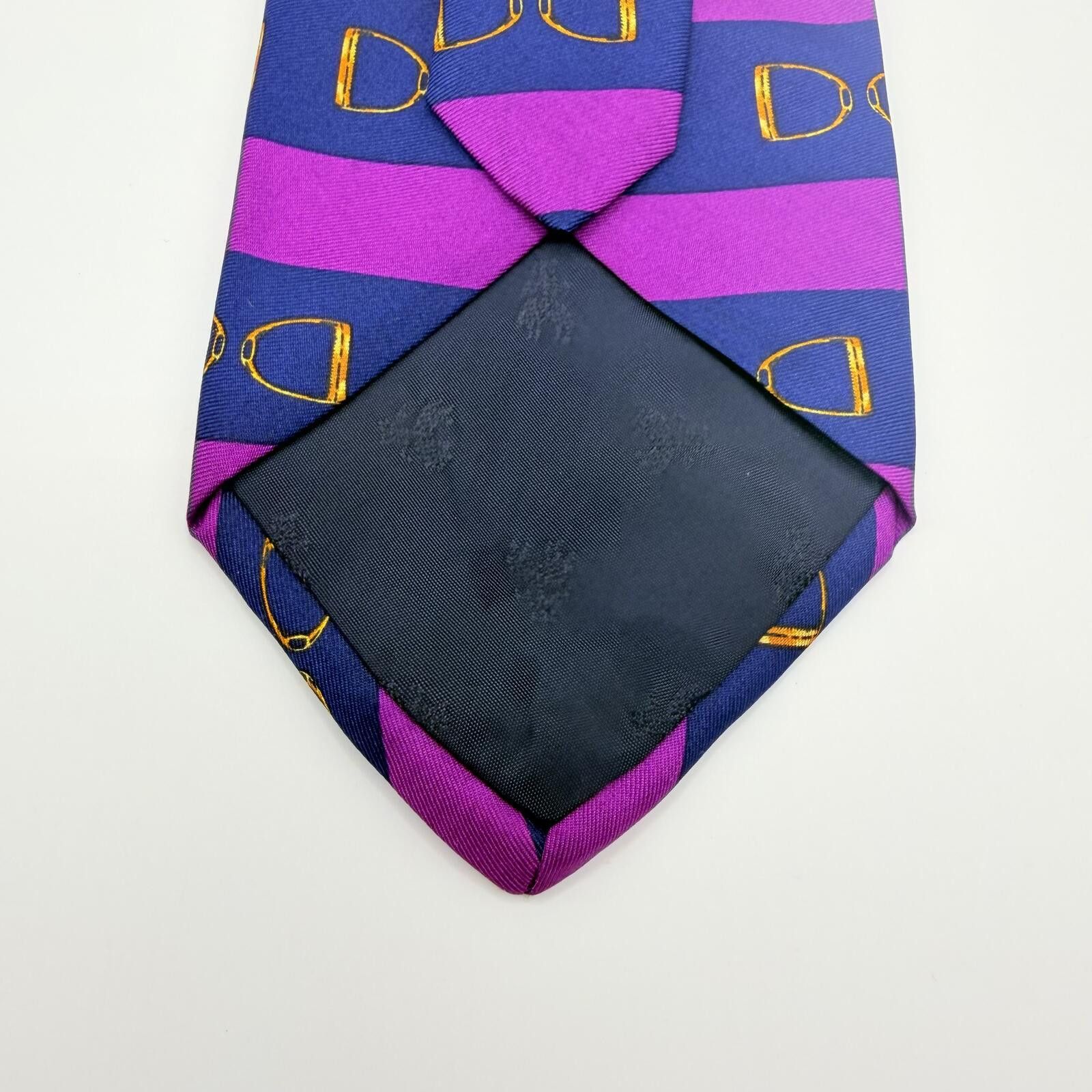 Brooks Brothers Brooks Brothers Tie Men's Purple Navy Gold Pattern Silk Size ONE SIZE - 3 Thumbnail