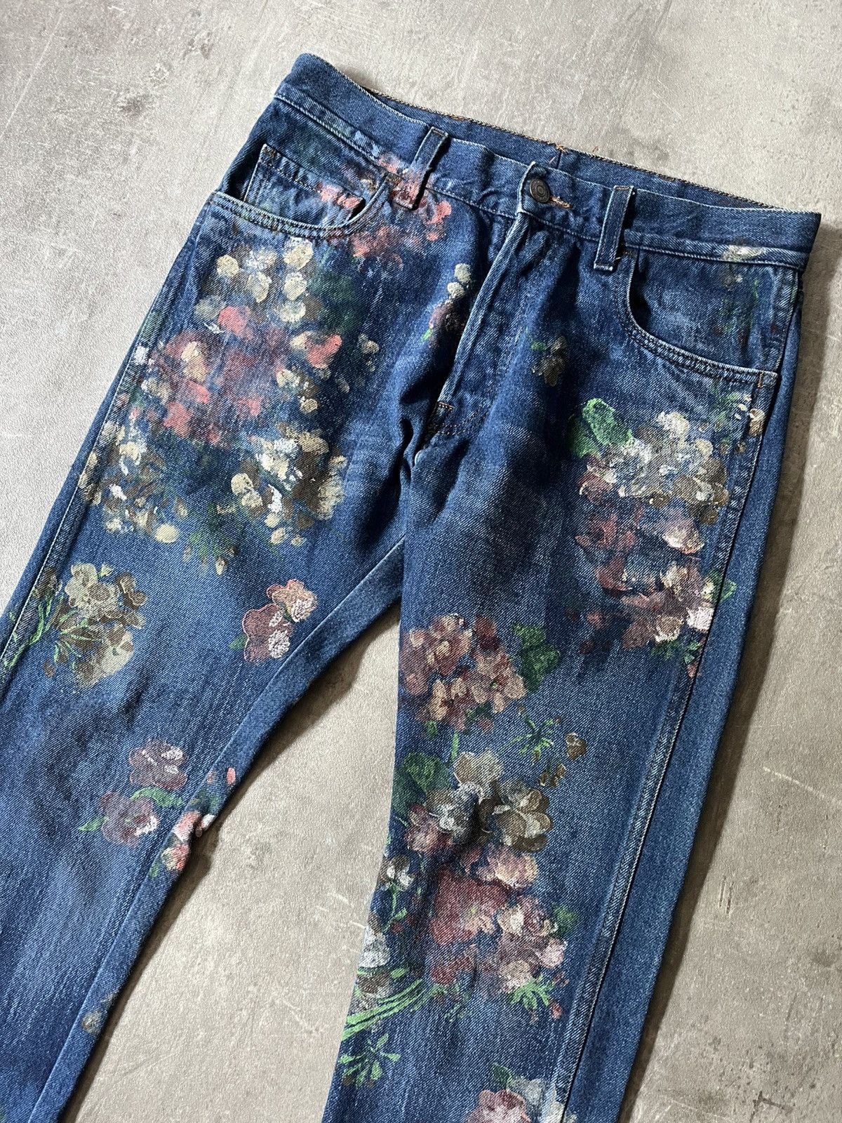 Gucci Gucci A/W 16 Hand Painted Floral jeans blue rare Size US 32 / EU 48 - 5 Thumbnail